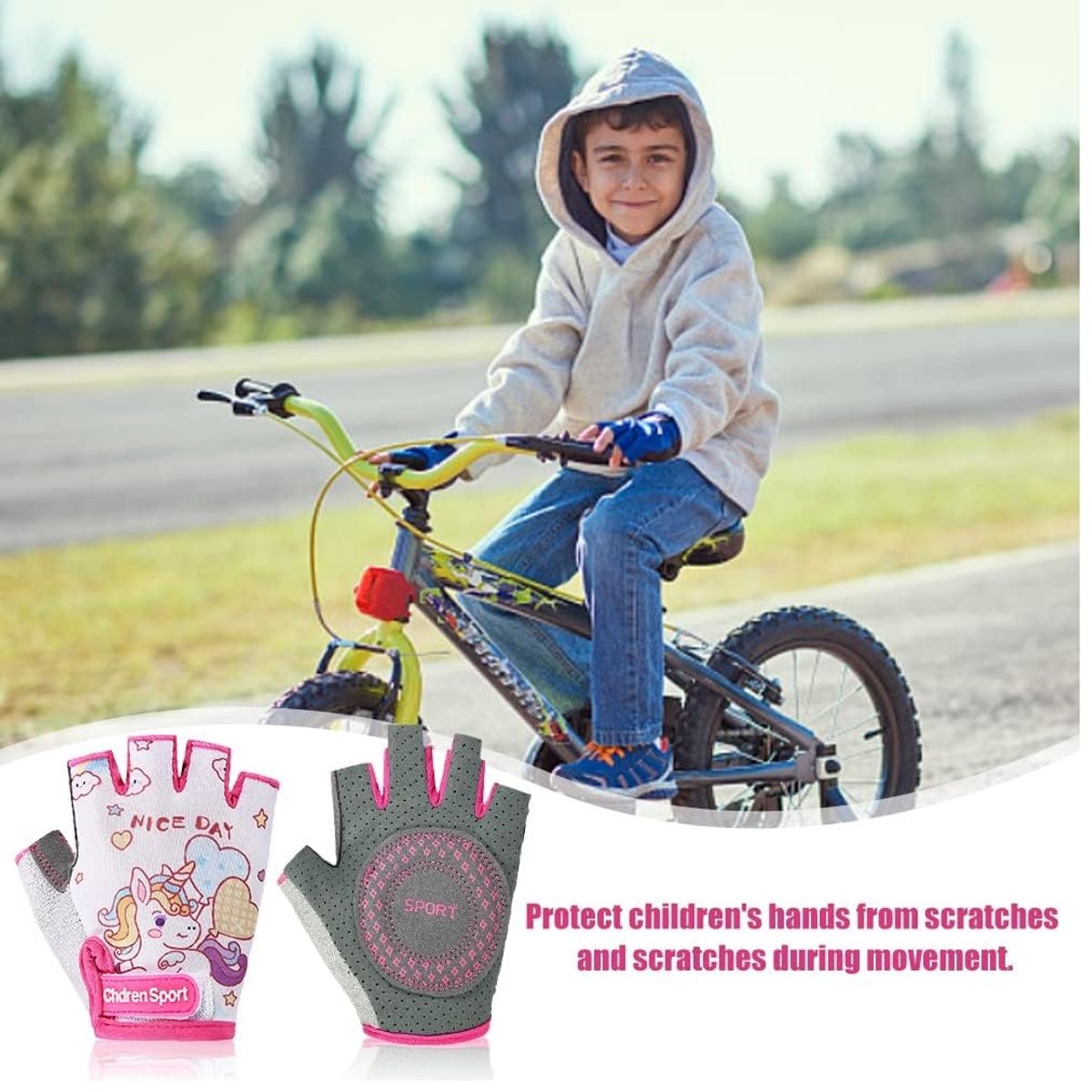 GENERICO - GUANTES SIN DEDOS PARA NIÑAS TALLA M