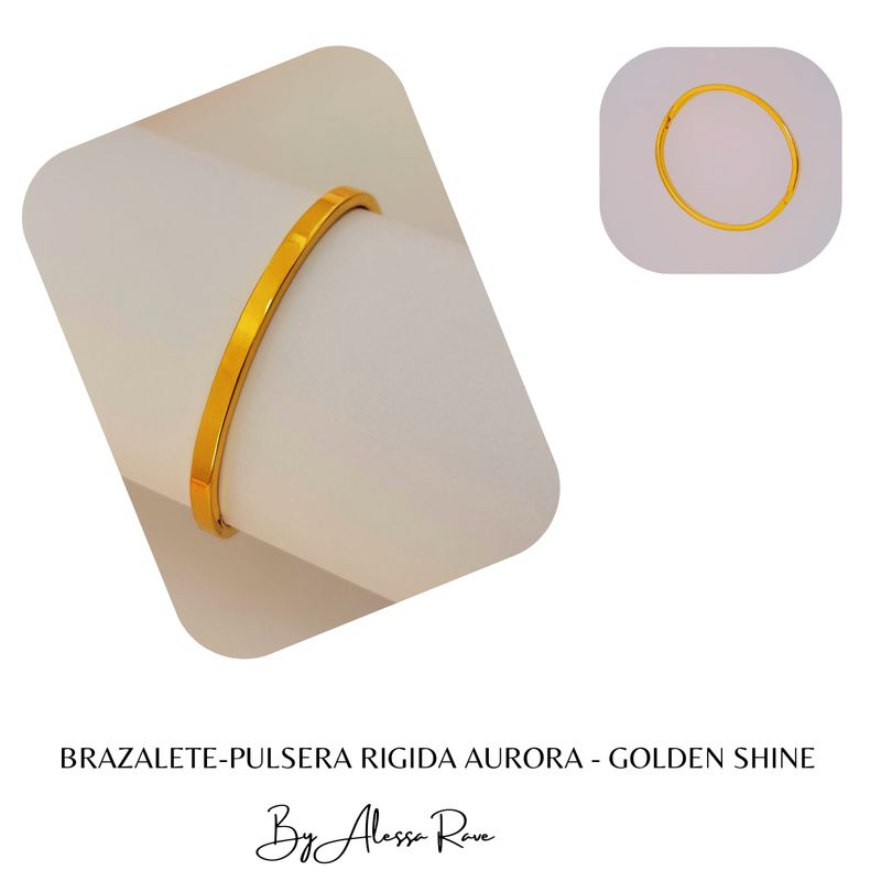 GENERICO - BRAZALETE-PULSERA RIGIDA AURORA - GOLDEN SHINE
