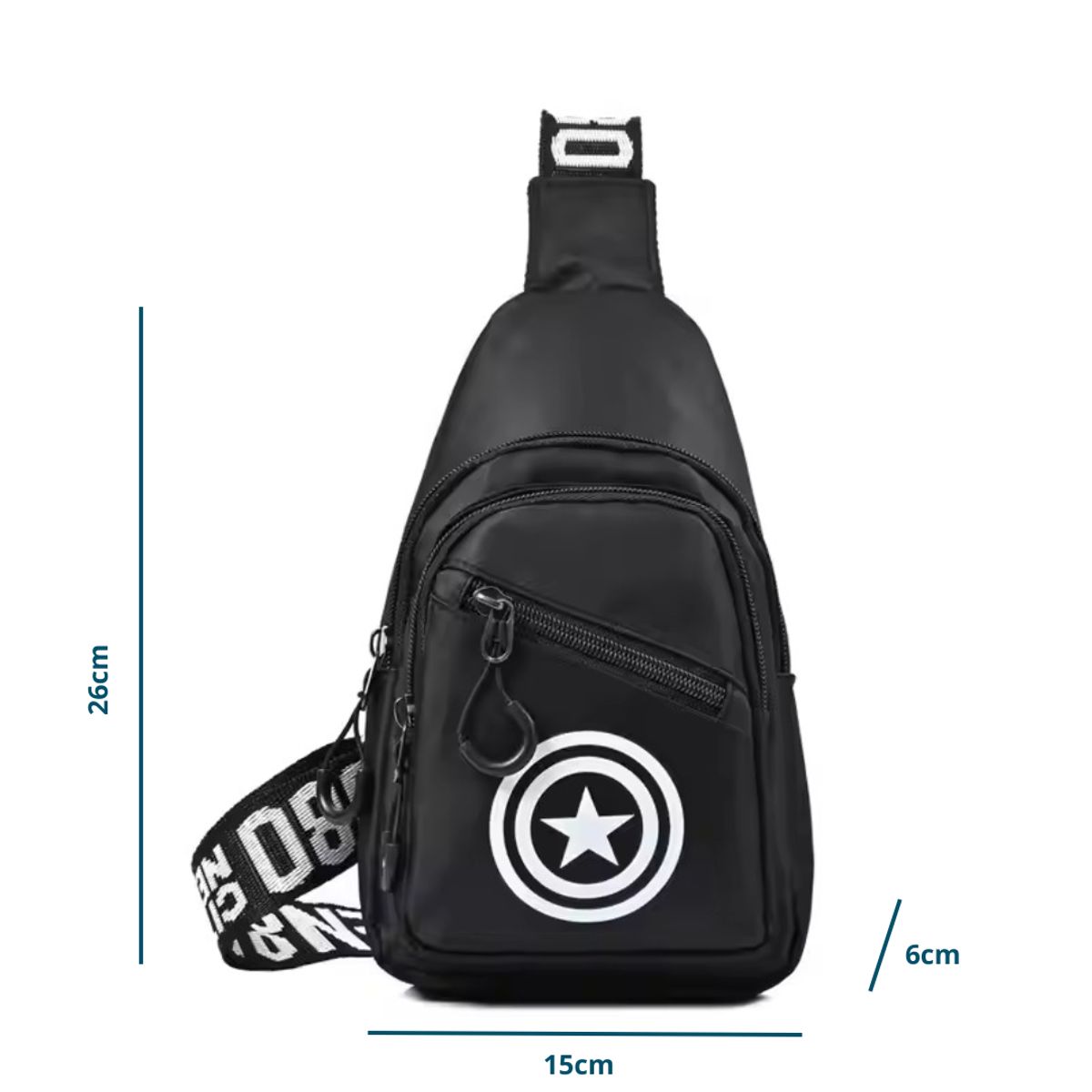 GENERICO - Morral Compacto con estampado de estrella Capitan America