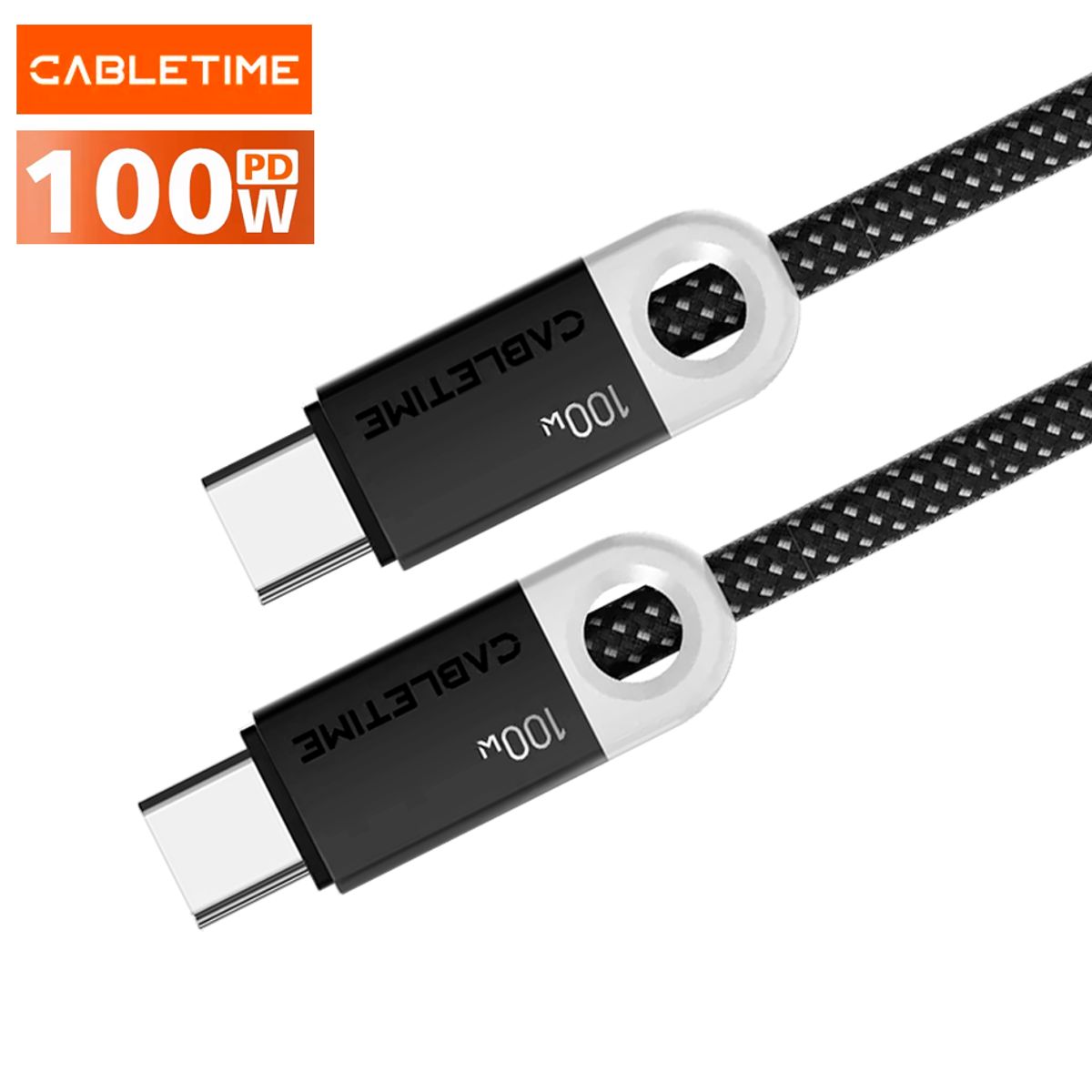 GENERICO - Cable Tipo USB-C Carga Rápida 100WPD 2metros cabletime