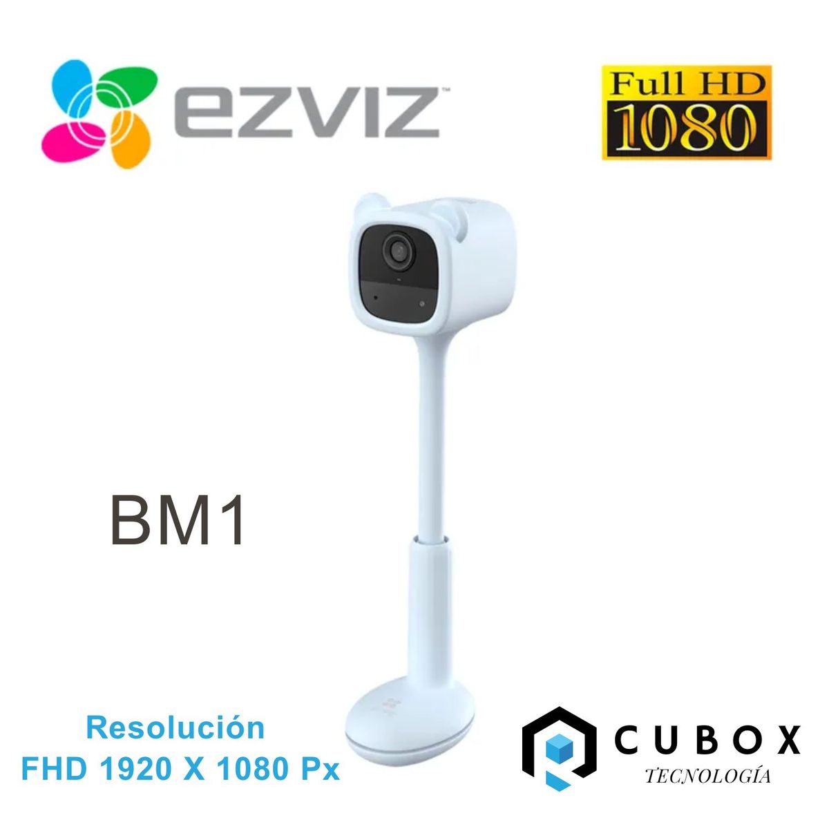 EZVIZ - Monitor de Bebé BM1 1080P Ezviz Celeste Wifi Inalámbrico con Batería