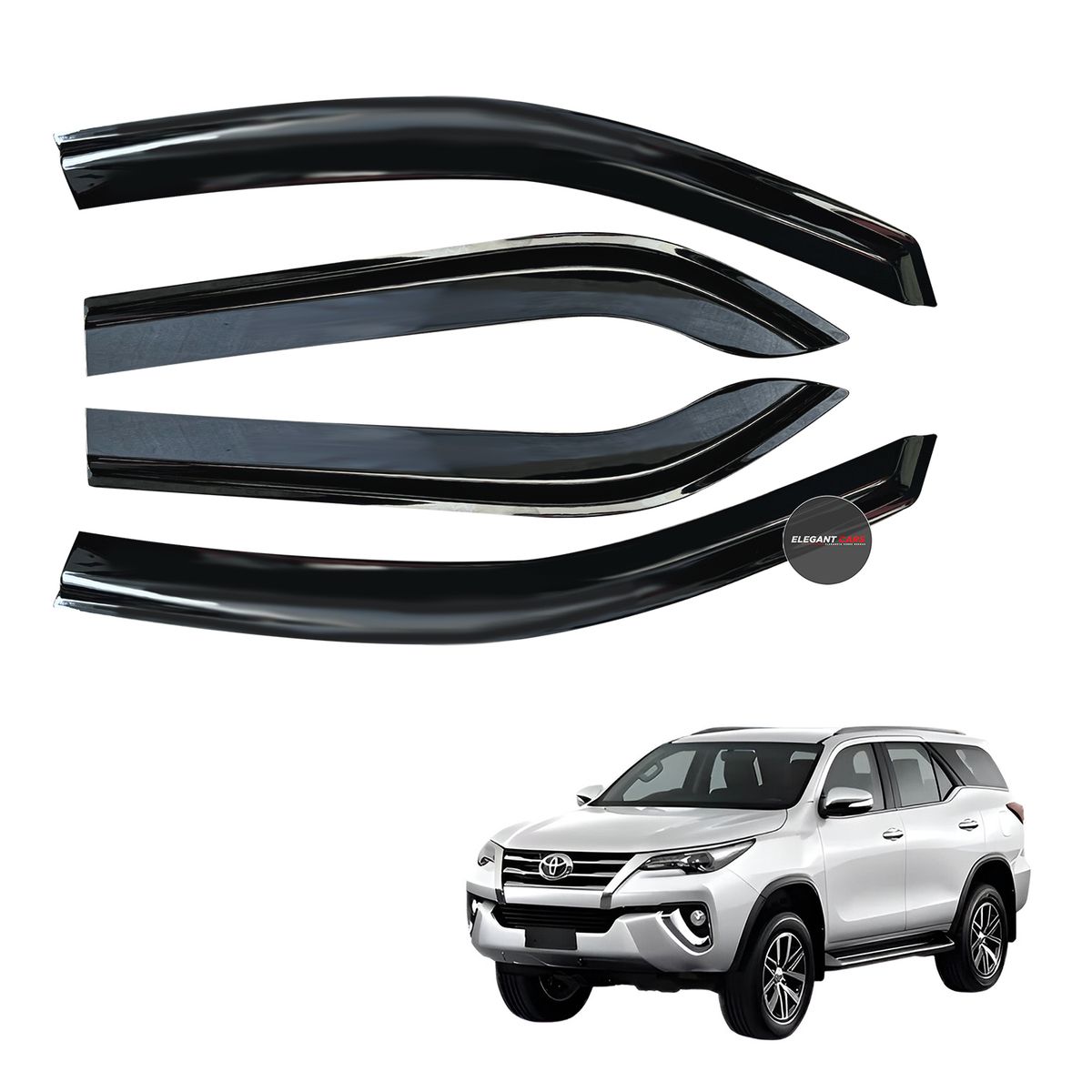 GENERICO - Correlluvias Premiun Negro Gloss  Fortuner 2012-2015