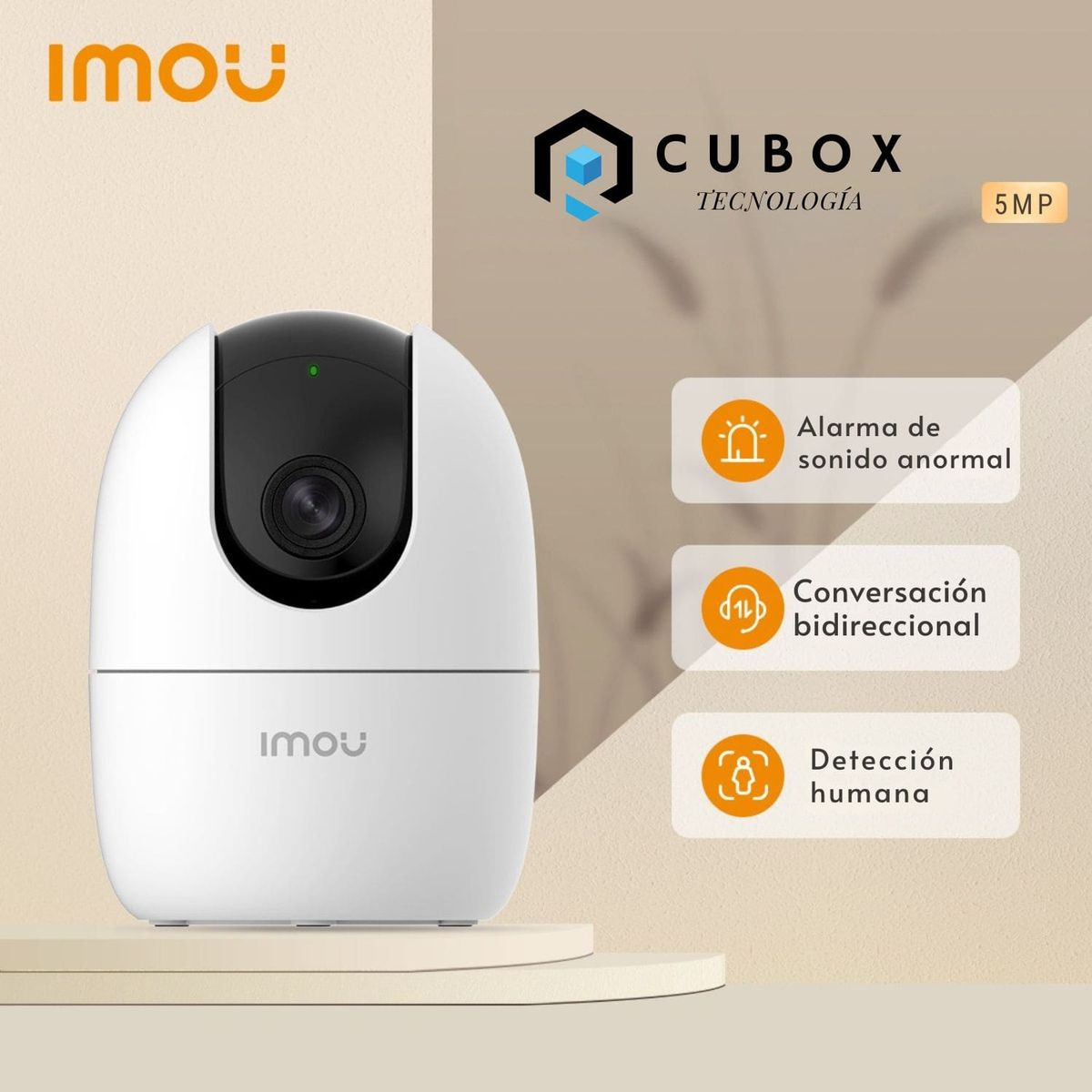 IMOU - Cámara de Seguridad Wi-Fi RANGER 2 5MP Gira 360° Inteligente IMOU