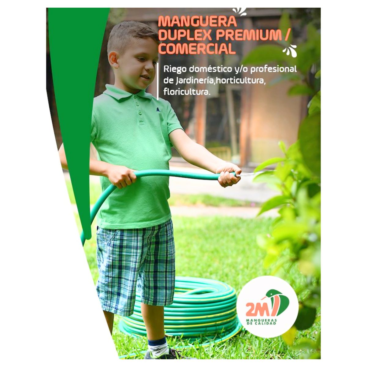 TOTAL TOOLS - Manguera de riego, lavado de autos 10m  con pistola alta presión