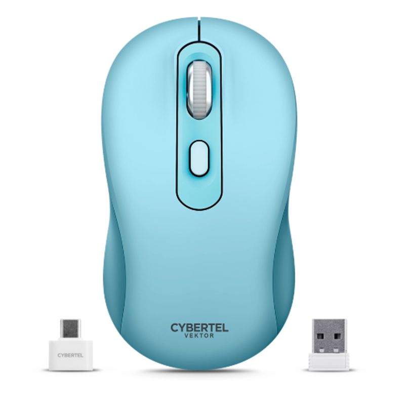 CYBERTEL - Mouse Inalambrico VEKTOR CYB M708-3M RECARGABLE Celeste CYBERTEL