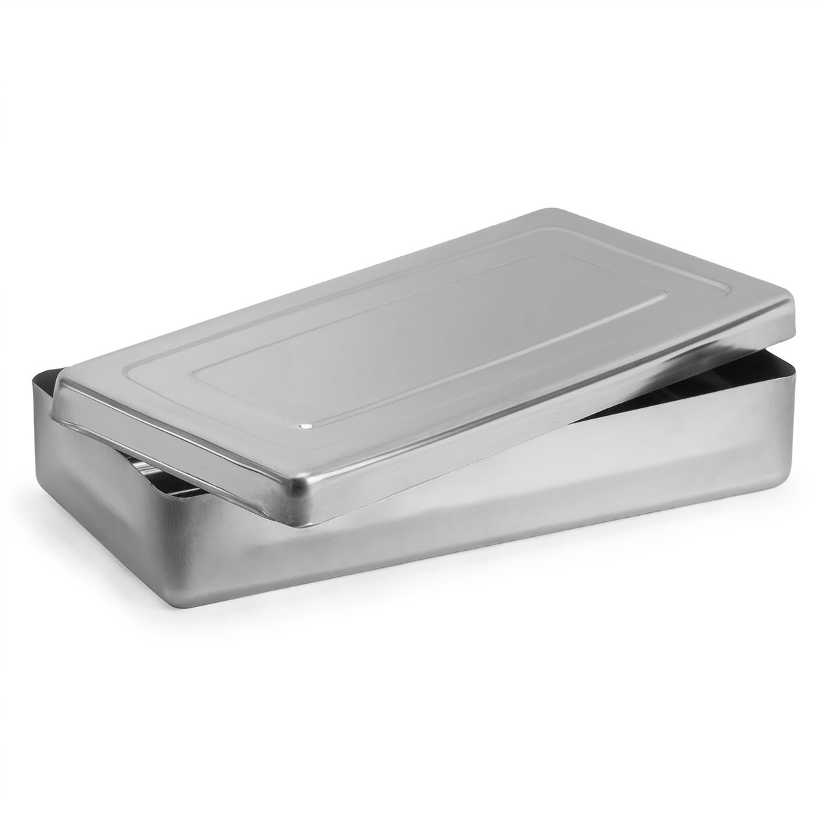 GENERICO - Caja para Instrumental Quirúrgico de Acero Inoxidable Mediana