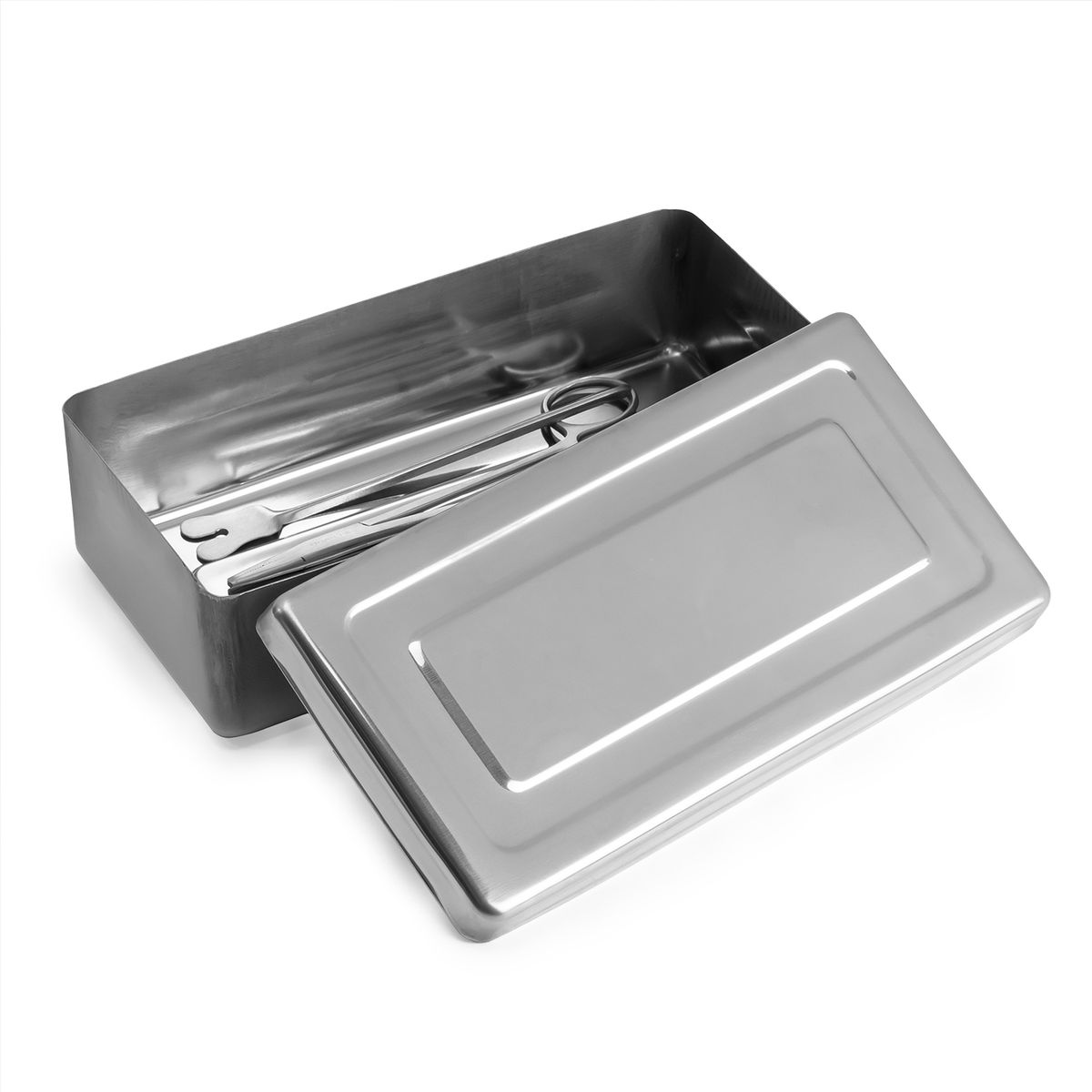 GENERICO - Caja para Instrumental Quirúrgico de Acero Inoxidable Grande
