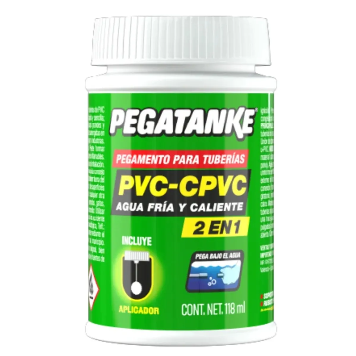 PEGATANKE - PEGAMENTO PARA TUBERIAS PVC-CPVC 118 ML