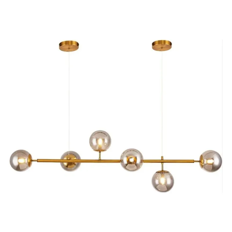 GENERICO - Lampara De Techo Dorada Con 6 Luces Led Incluído Colgante