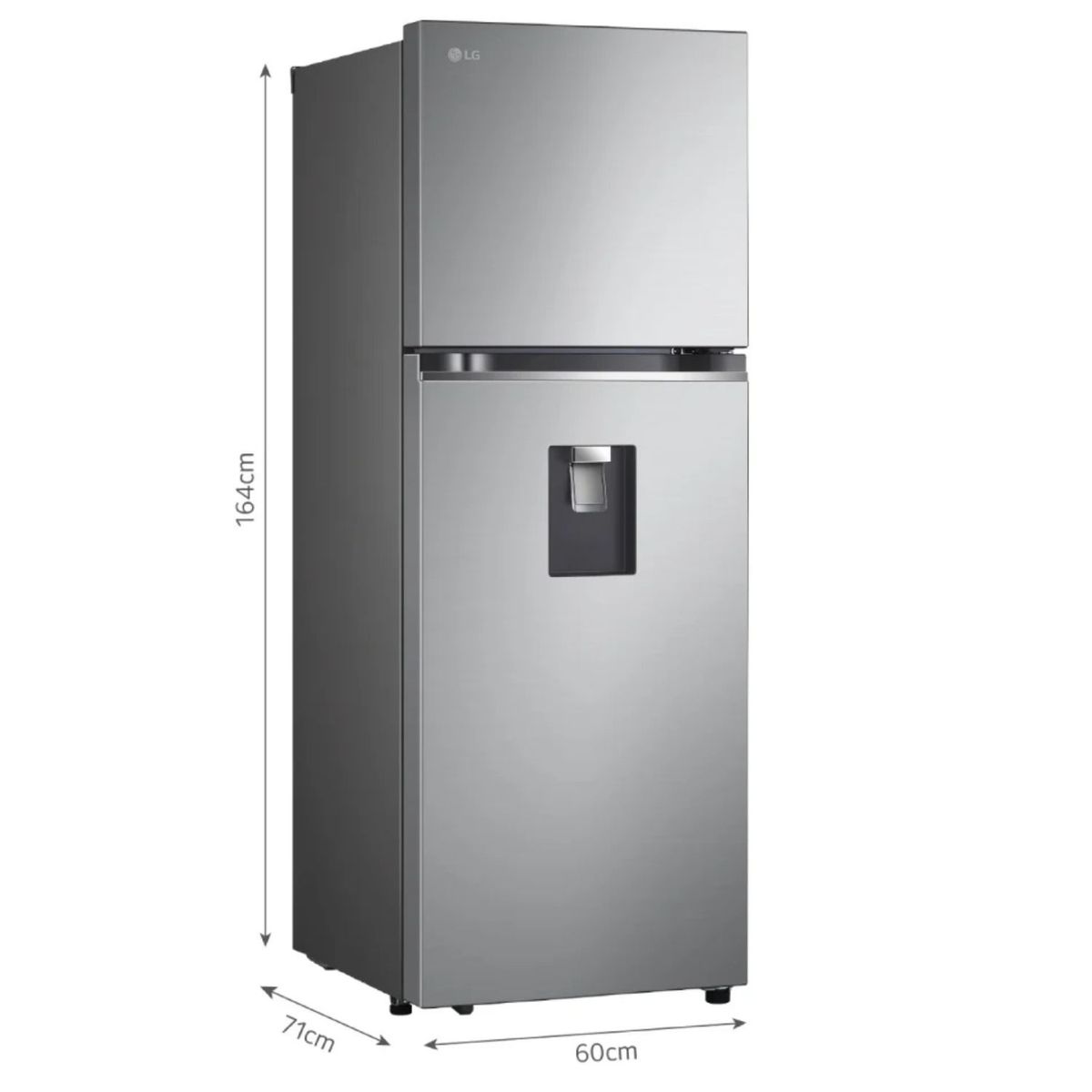 LG - Refrigeradora LG 314 L GT31WPP No-Frost Top Freezer + Dispensador de Agua – Plateado