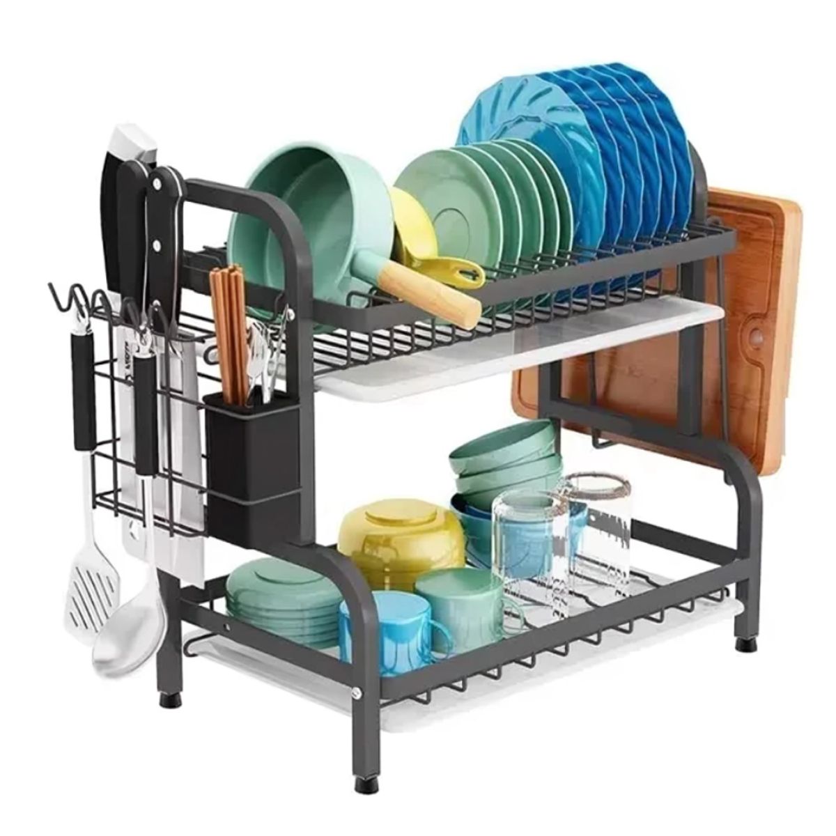 GENERICO - Rack de cocina Escurridor 2 niveles para vajilla y platos