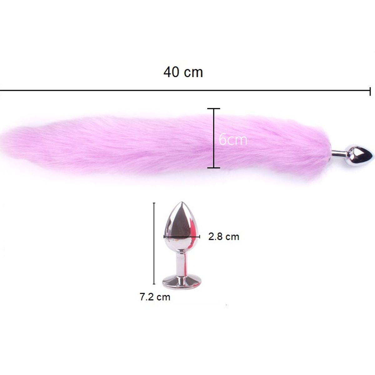 GENERICO - Plug cola de zorro 7.2 X 2.8cm de largo 40cm