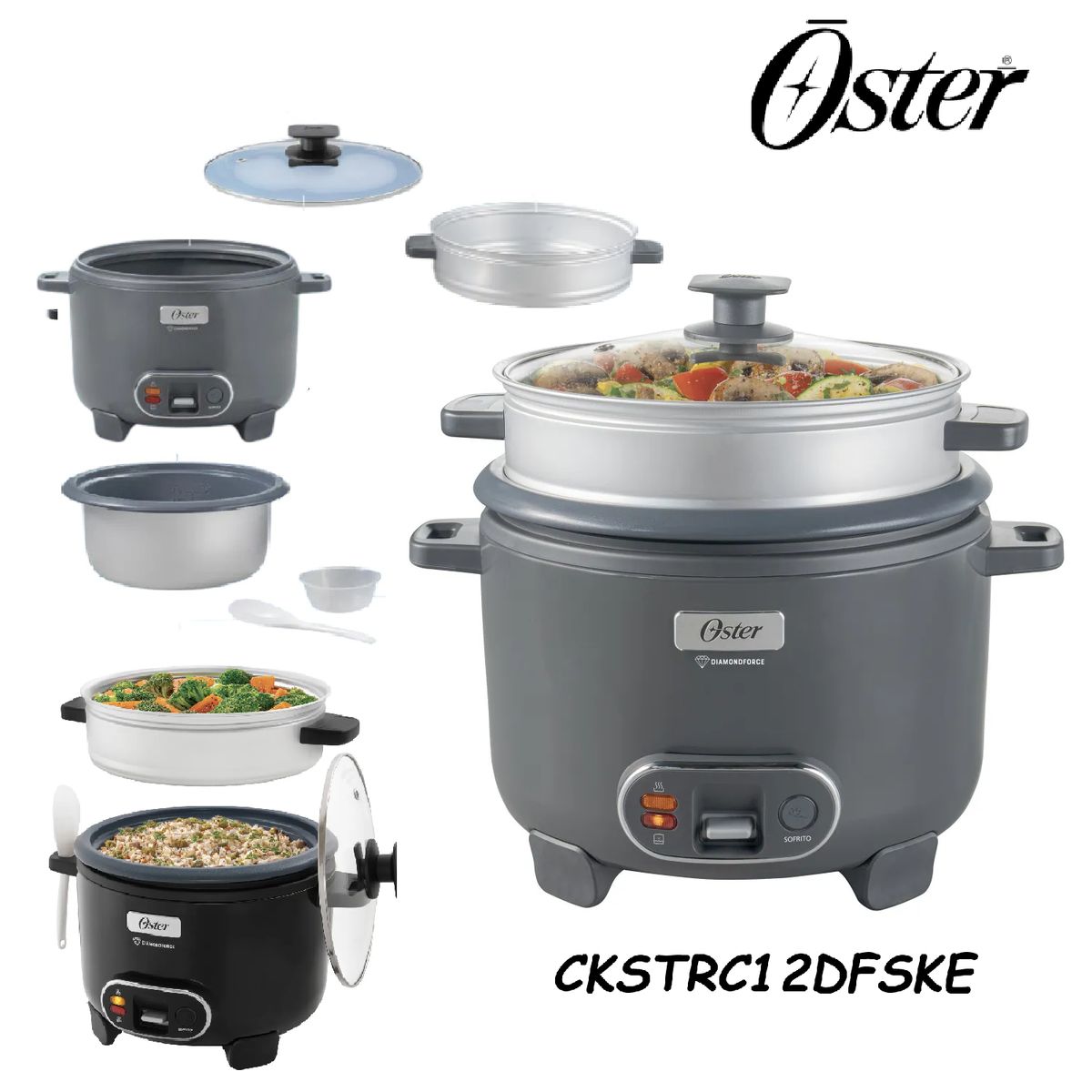 OSTER - Nueva Olla Arrocera Antiadherente 3 en 1 CKSTRC12DFSKE