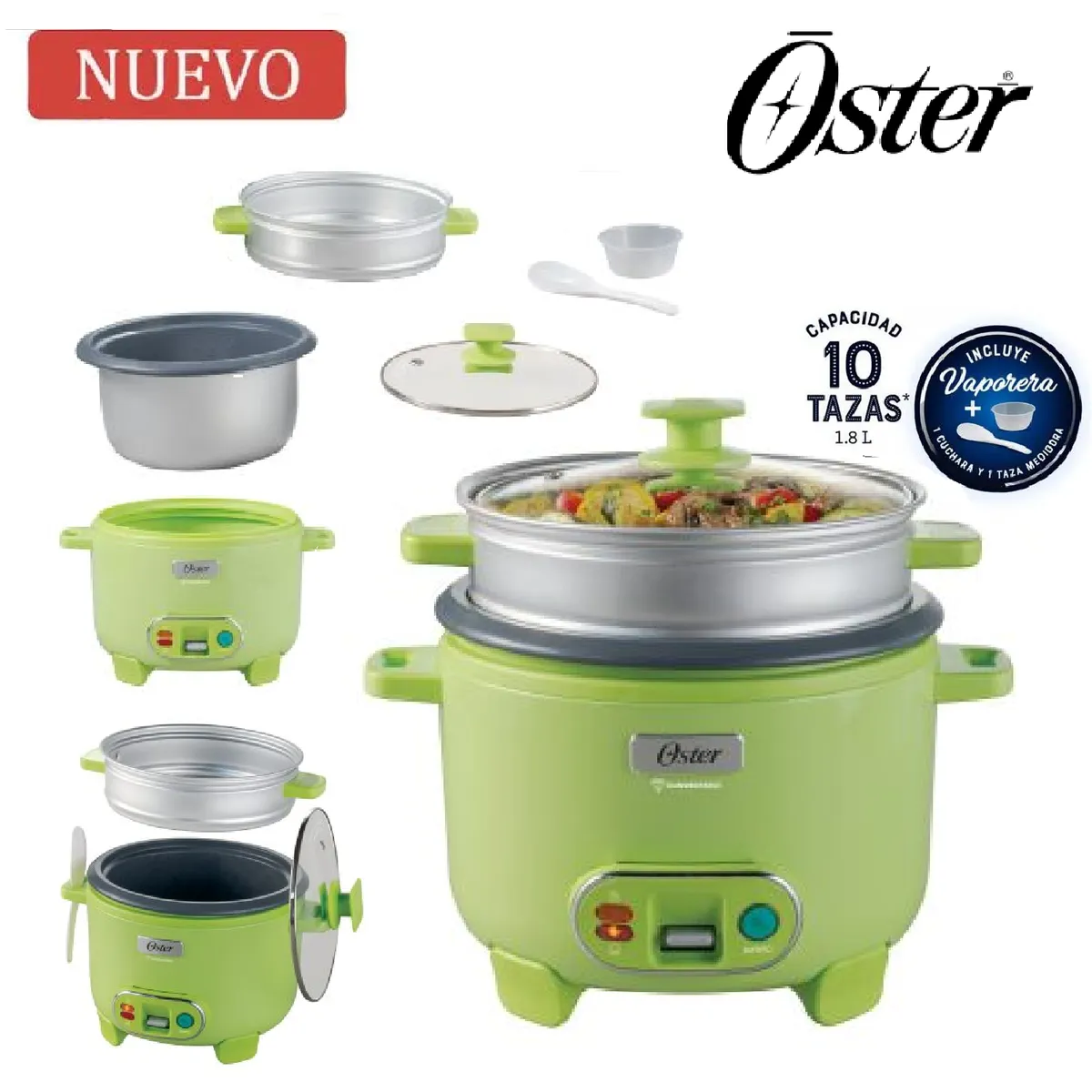 OSTER - Nueva Olla Arrocera Función de Sofrito Vaporera CKSTRC10DFGRN