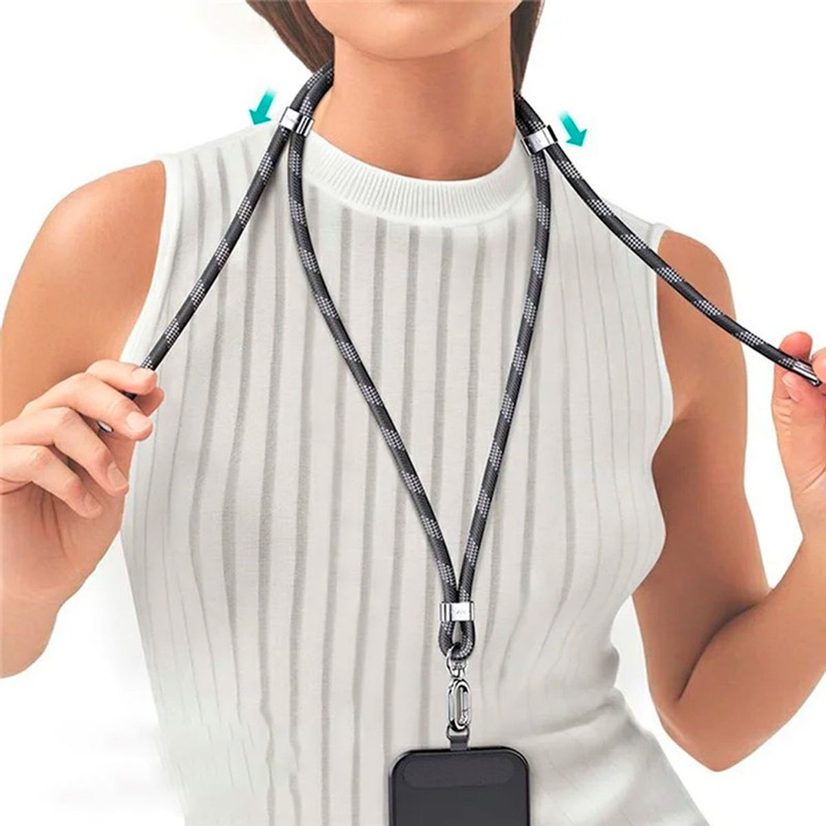 USAMS - Colgador para teléfono ajustable USAMS 160cm Negro