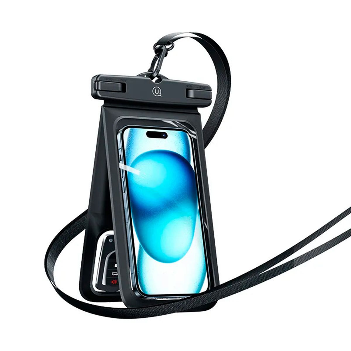 USAMS - Bolsa protectora celular  Doble Waterproof 7" Negro