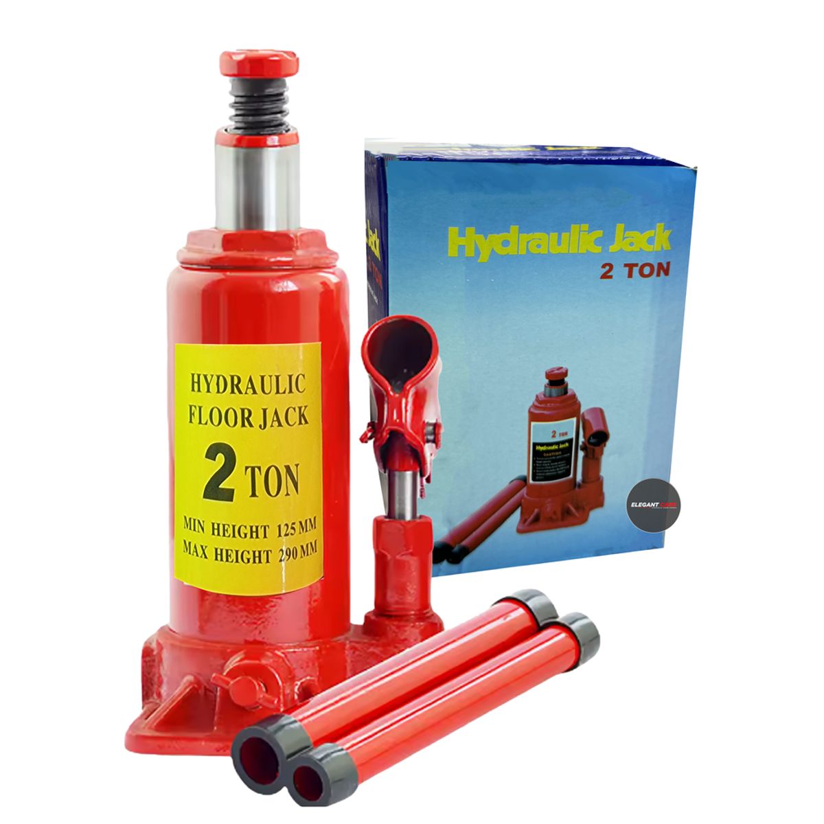 GENERICO - Gata Idraulica Botella 2 Toneladas Rojo