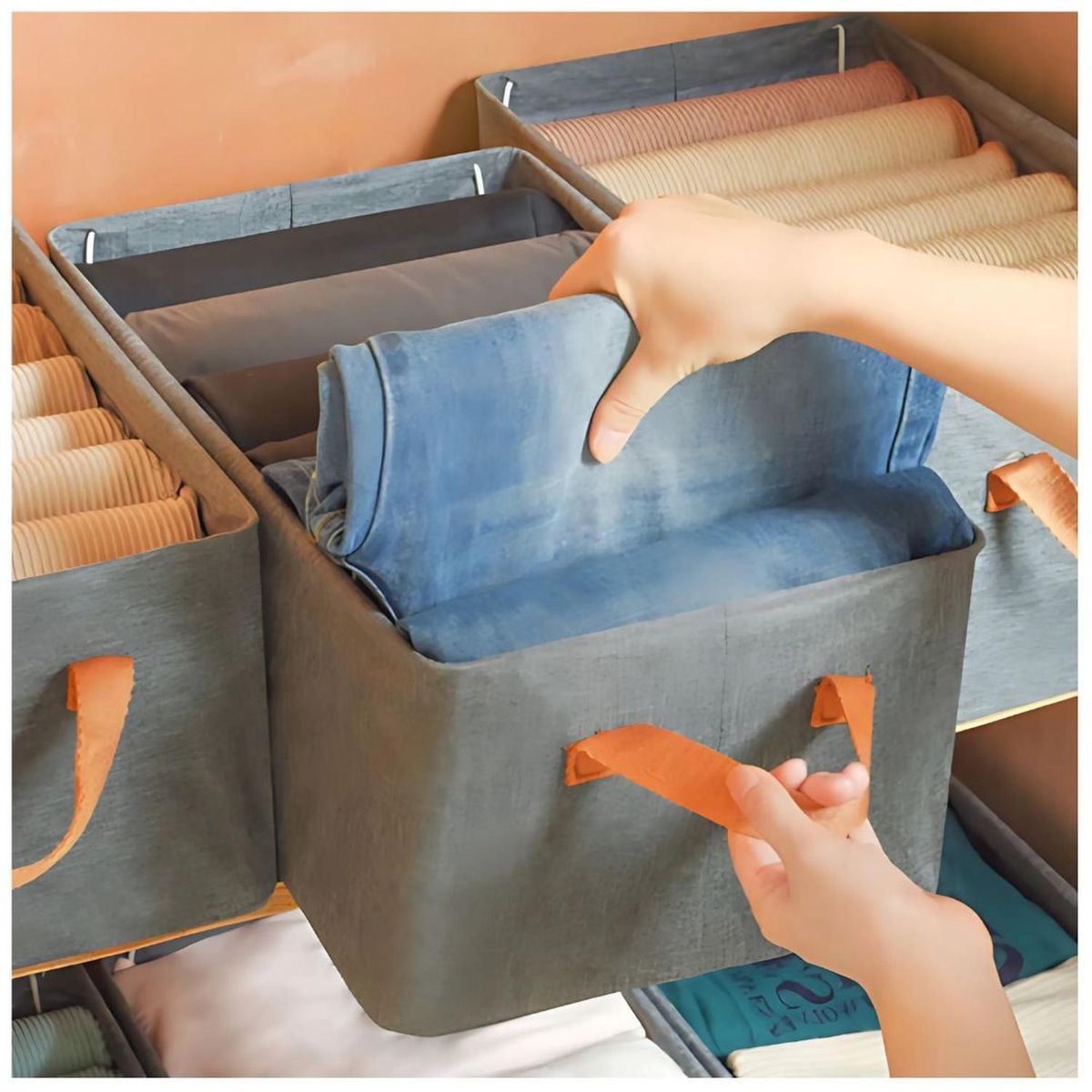 GENERICO - Set de 4 Cajas Organizadoras de Ropa Multiusos Plegable