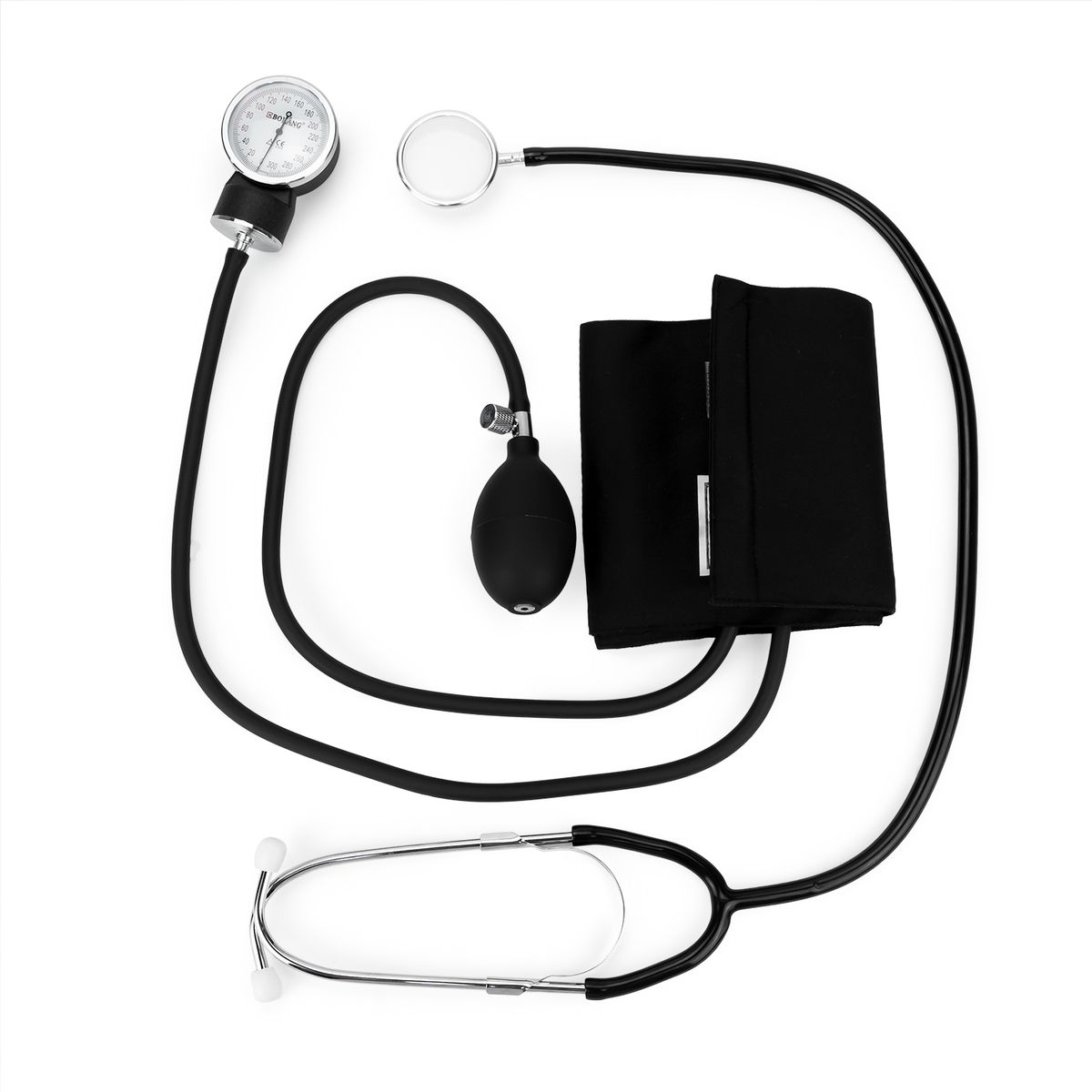 BOKANG - Tensiómetro Manual Aneroide con Estetoscopio BOKANG Negro