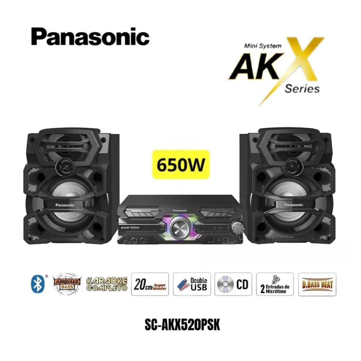 PANASONIC - Minicomponente Panasonic SC-AKX520PSK 650W- Negro