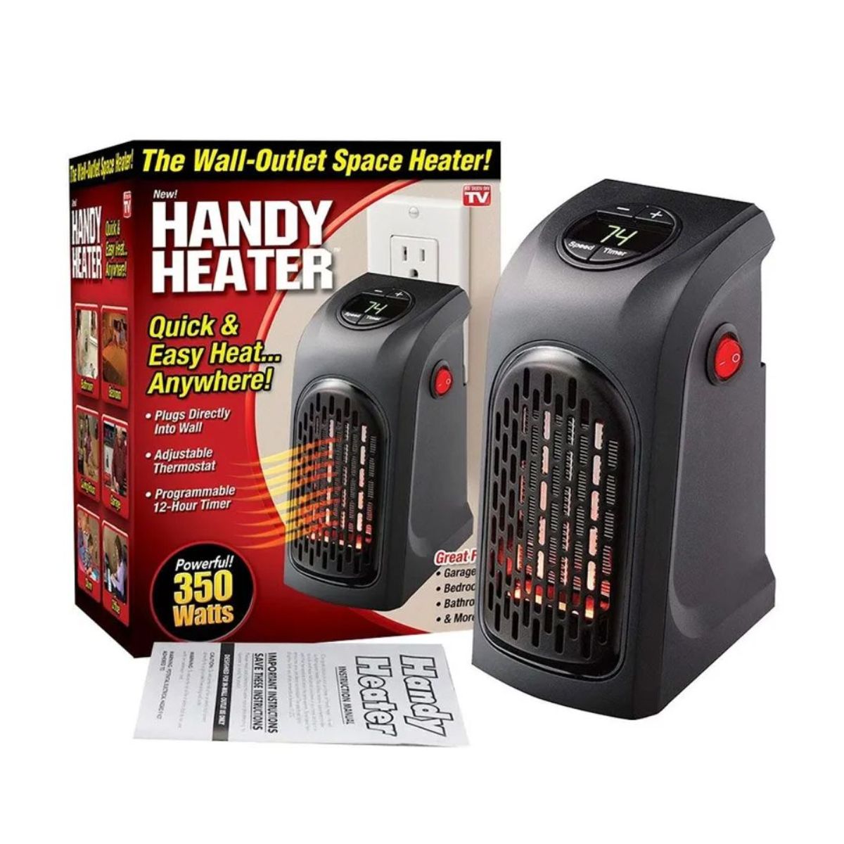 GENERICO - Mini Calefactor Electrico Handy Heater 400 W