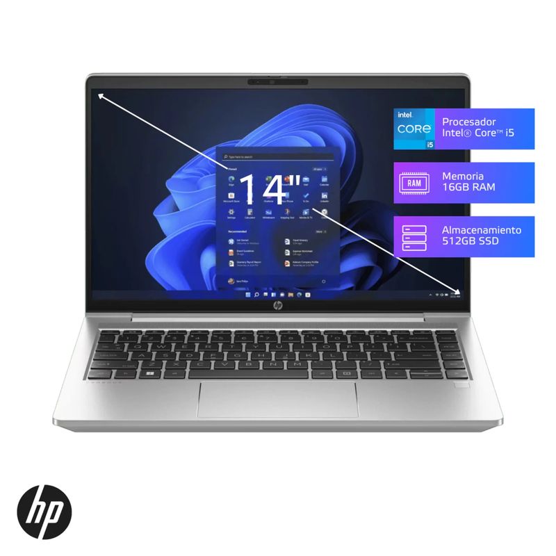 HP - Laptop HP ProBook 440 G10 Core i5-1335U 16GB, SSD 512GB, 14" FHD, Windows 11 Pro (7Z7H2LT)