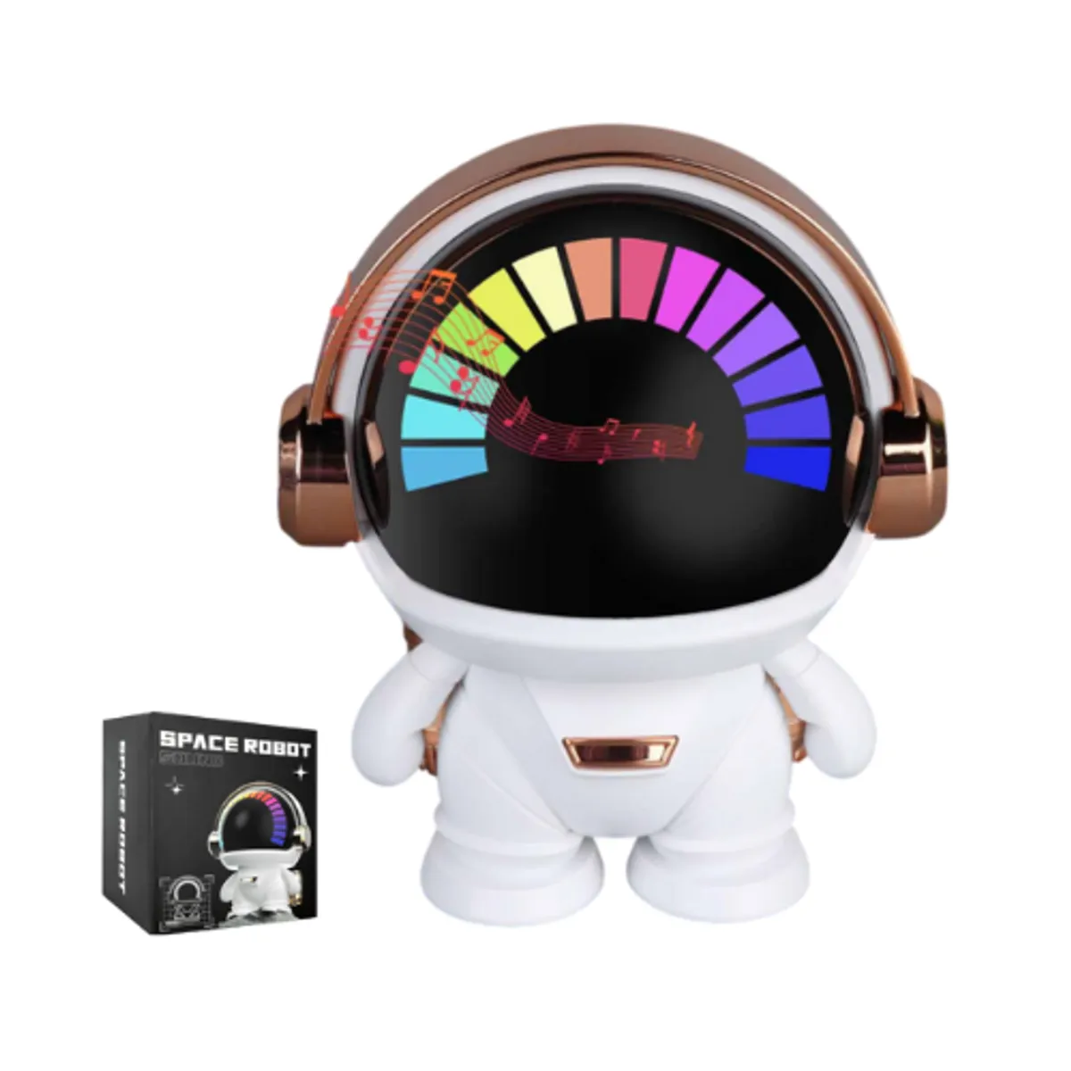 GENERICO - Mini Parlante Modelo Mini Astronauta con Luz Ultra Sonido