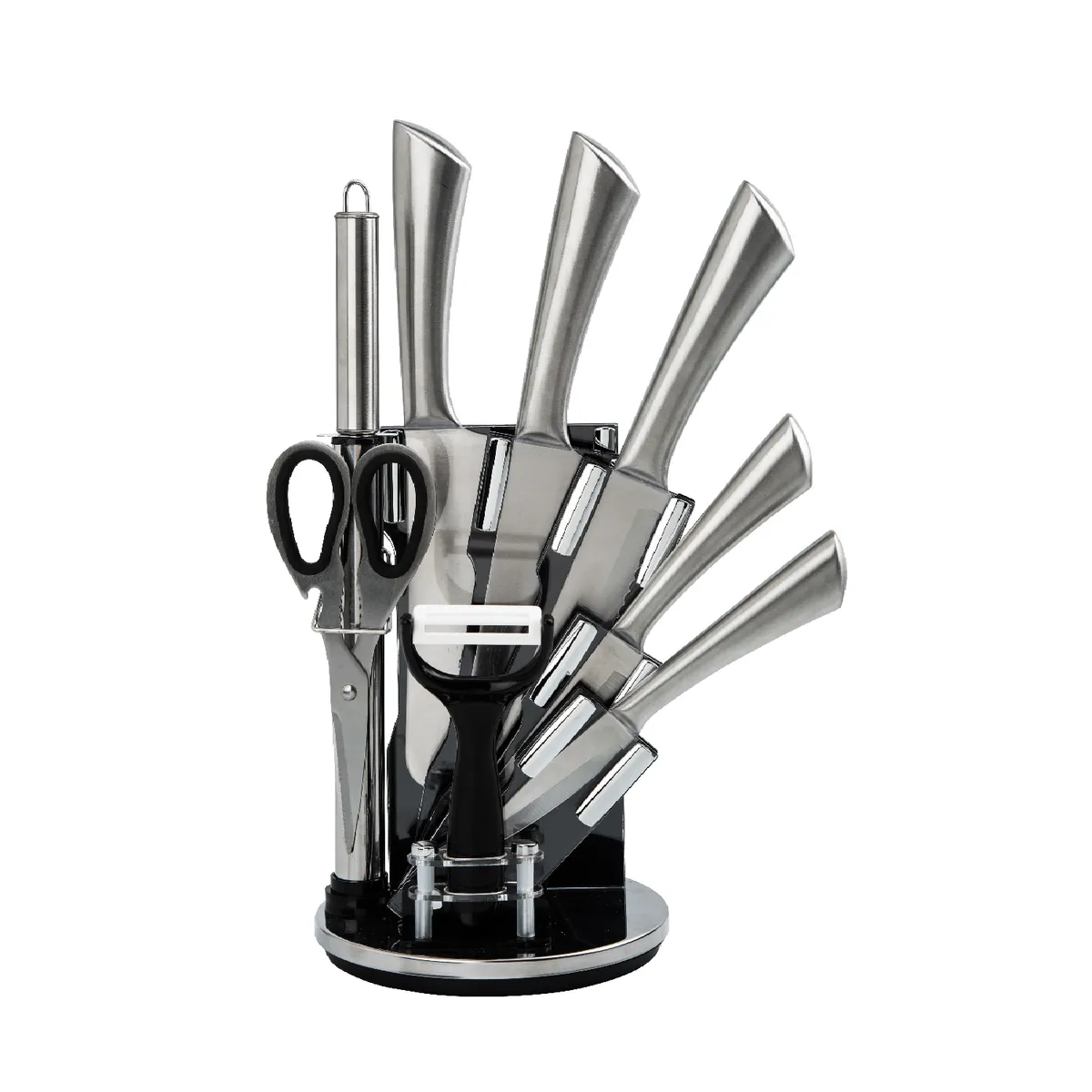 JK - Set de Cuchillos JKCJ Acero Inoxidable 9 Piezas Gris