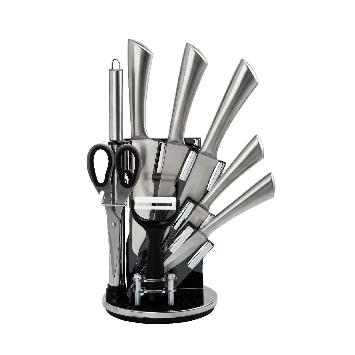 JK - Set de Cuchillos JKCJ Acero Inoxidable 9 Piezas Gris