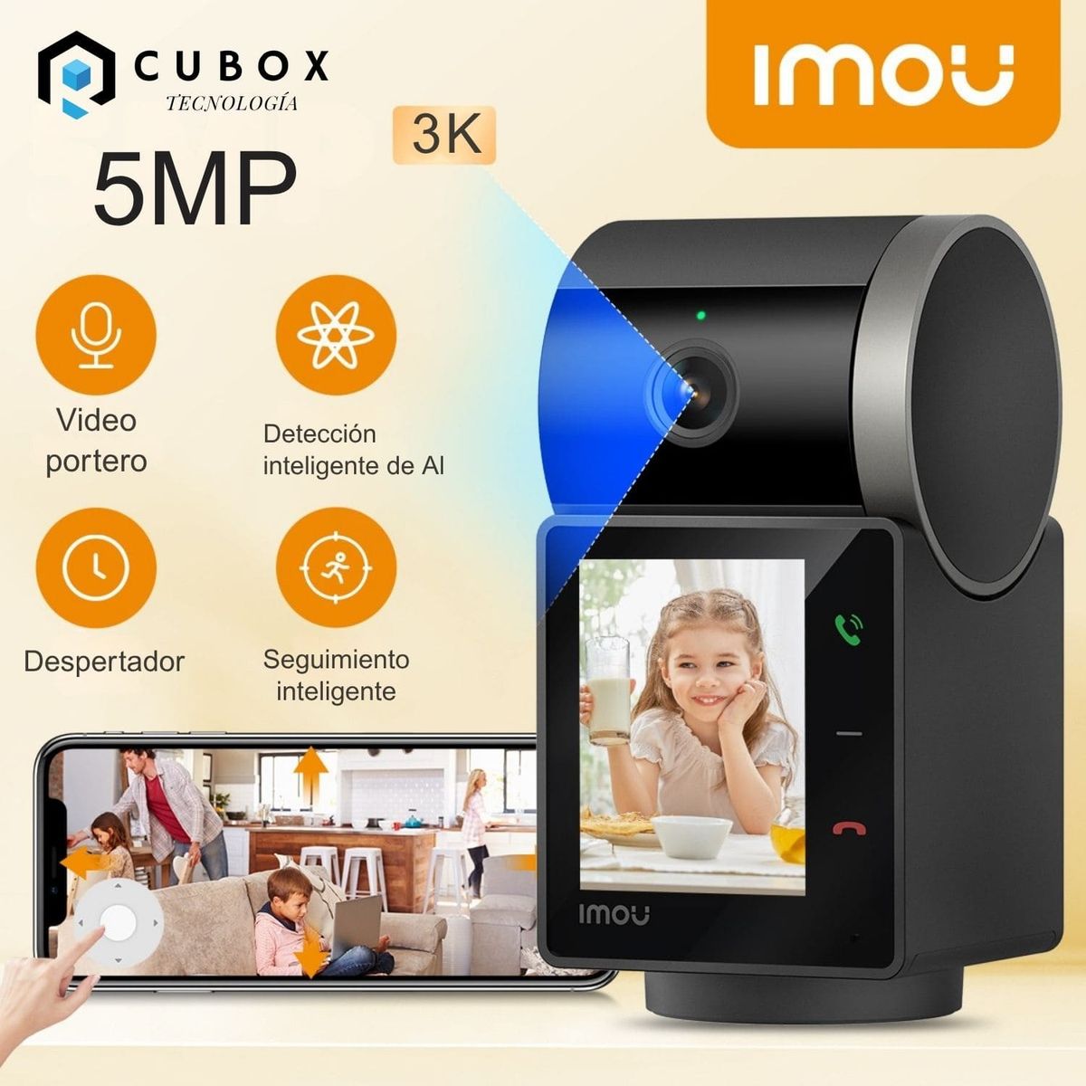 IMOU - IMOU - Cámara WiFi Rex VT 3K S2VN-5M0WR 5MP - Negro