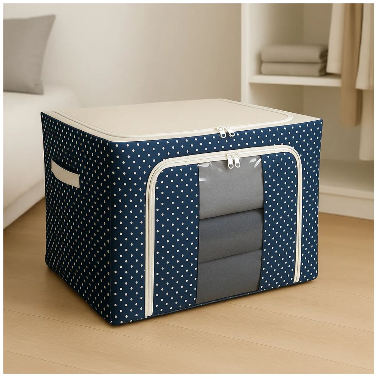 INSPIRA MARKET - Caja organizadora plegable con cierres 33 x 50 x 40