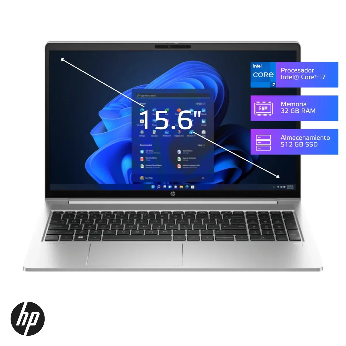HP - Laptop HP ProBook 450 G10 Core i7-1355U 32GB, SSD 512GB, 15.6", Windows 11 Pro (7Z7H9LT)