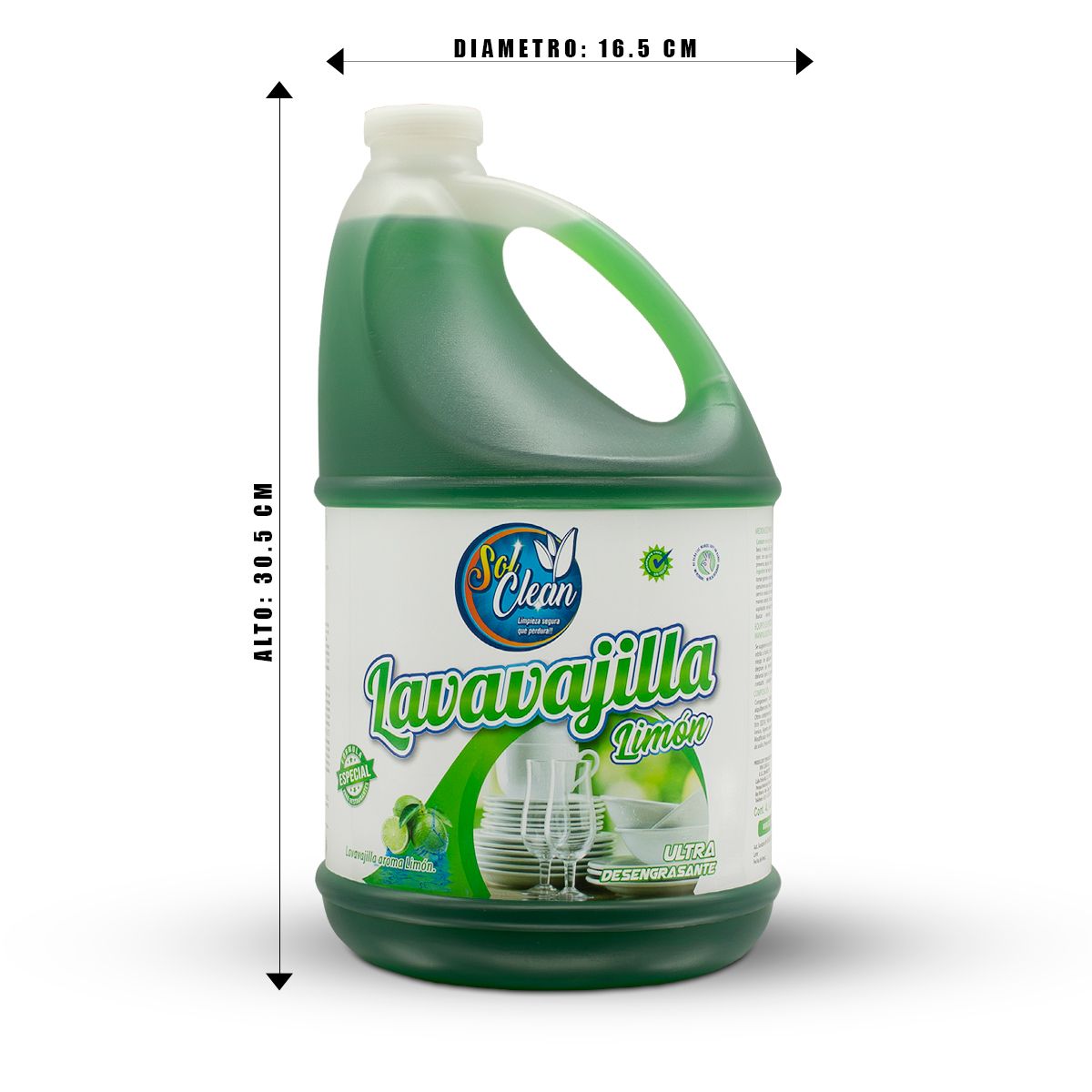 GENERICO - Lavavajilla líquido Sol Clean 4 Lt Aroma Limon