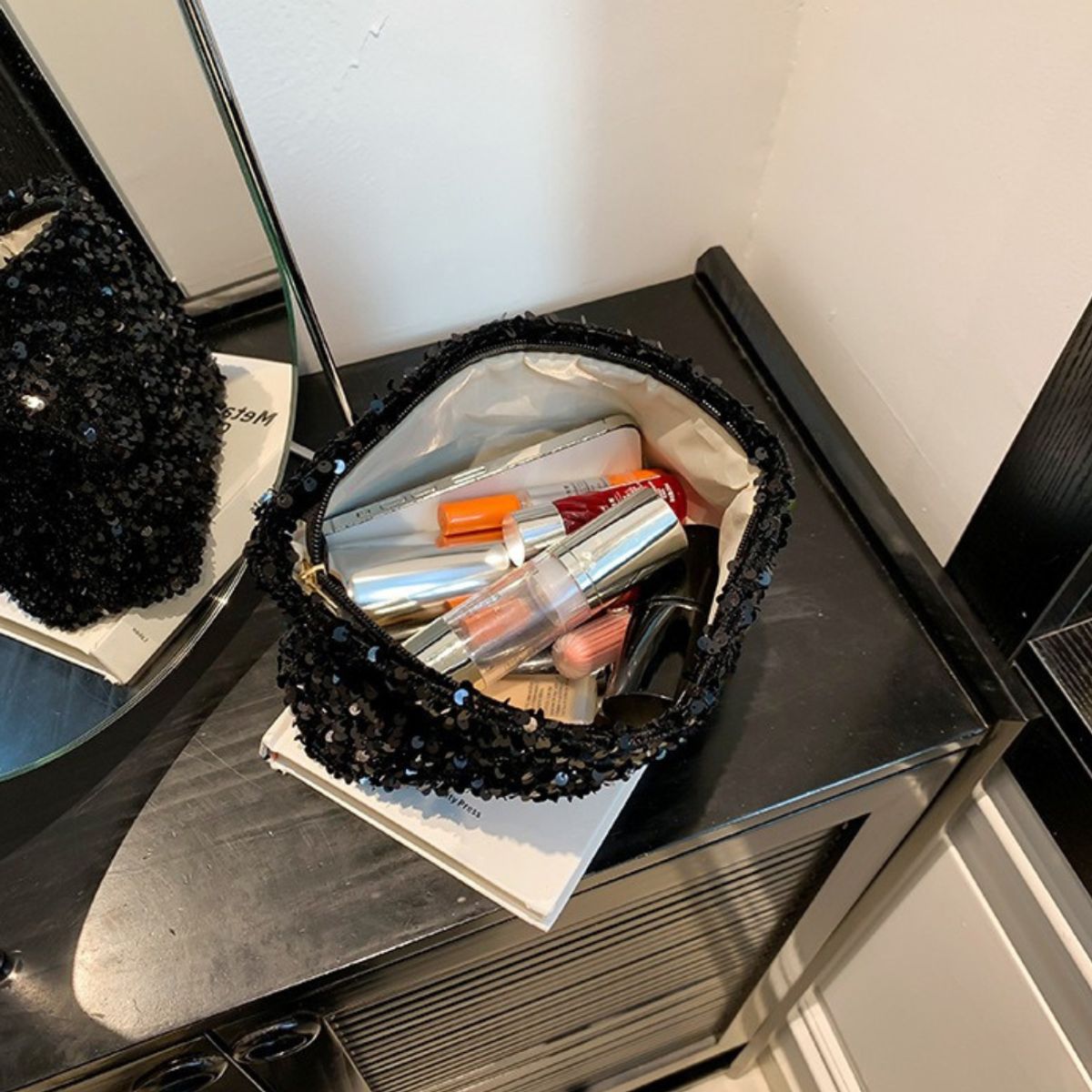 KAST PE - Bolso De Mano Cosmetiquero Neceser Stardust  Negro