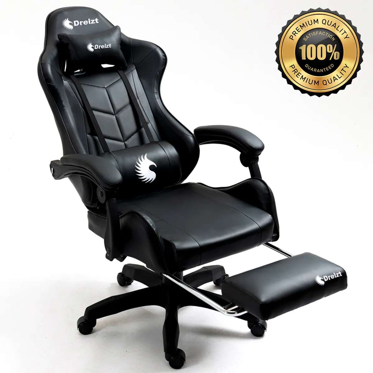 DREIZT - Combo Silla Gamer Shine Series Negro + Mouse RGB + Mousepad RGB