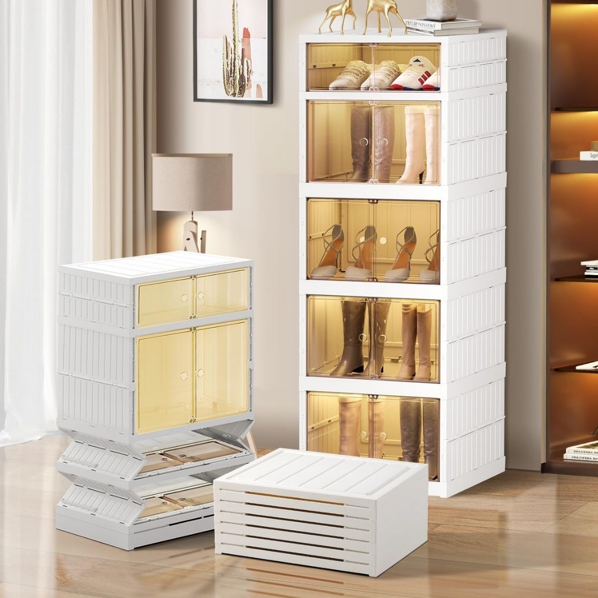 HOGARMAS - Organizador Multiuso de 5 niveles Plegable Zapatero Estante