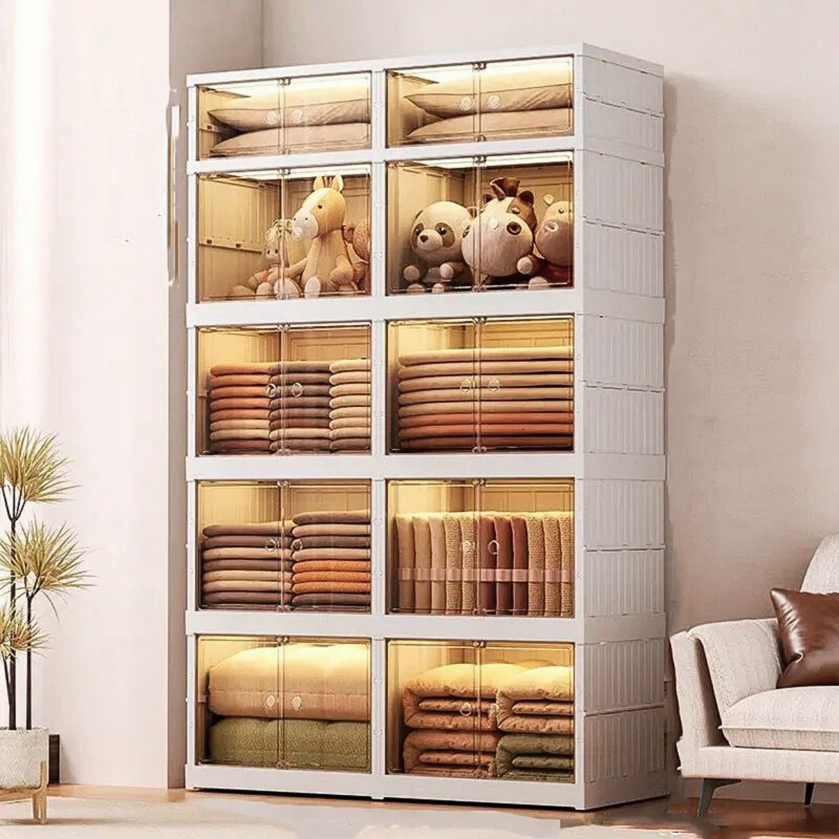 HOGARMAS - Organizador Multiuso de 5 niveles Plegable Zapatero Estante