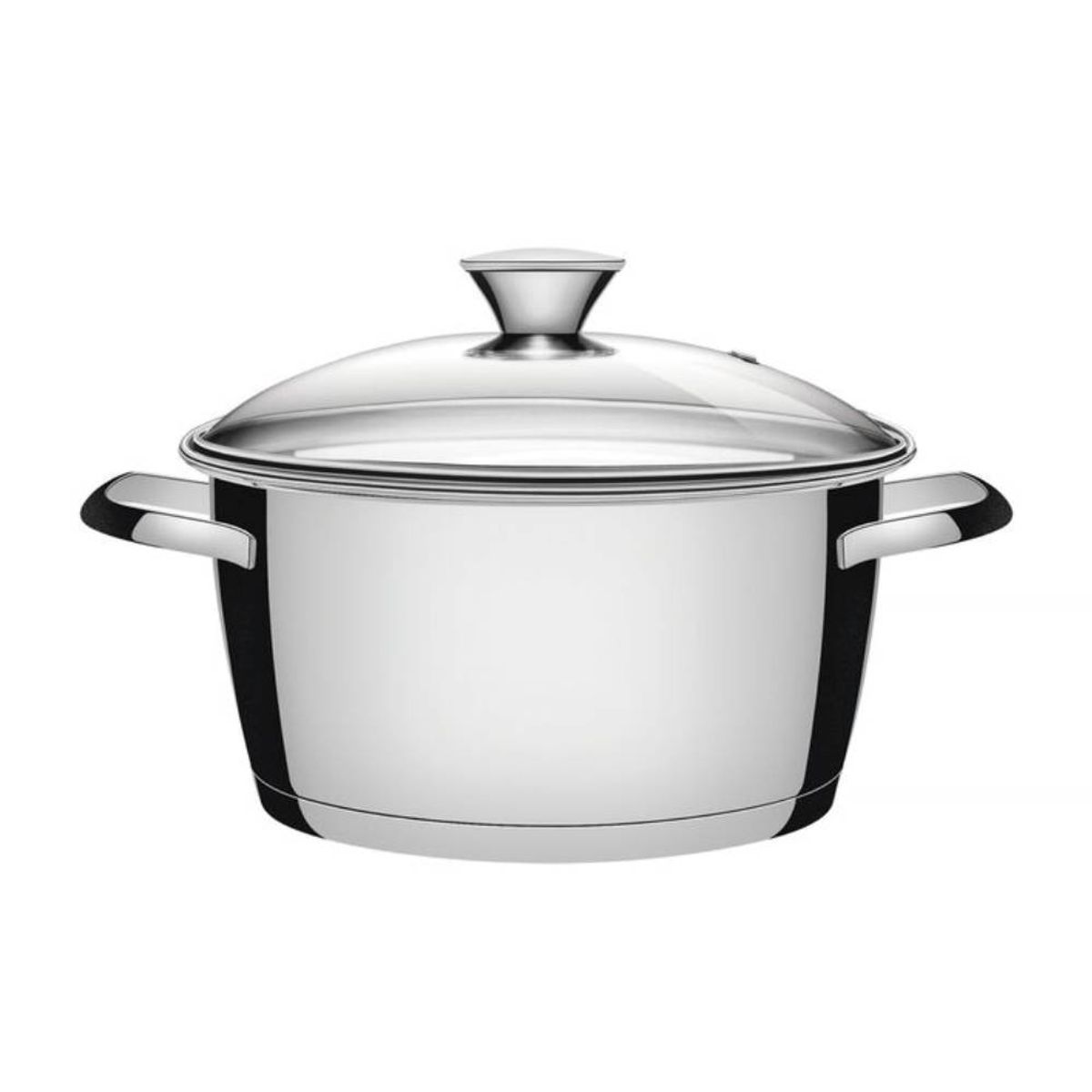 TRAMONTINA - Cacerola honda Allegra de acero inoxidable con fondo triple