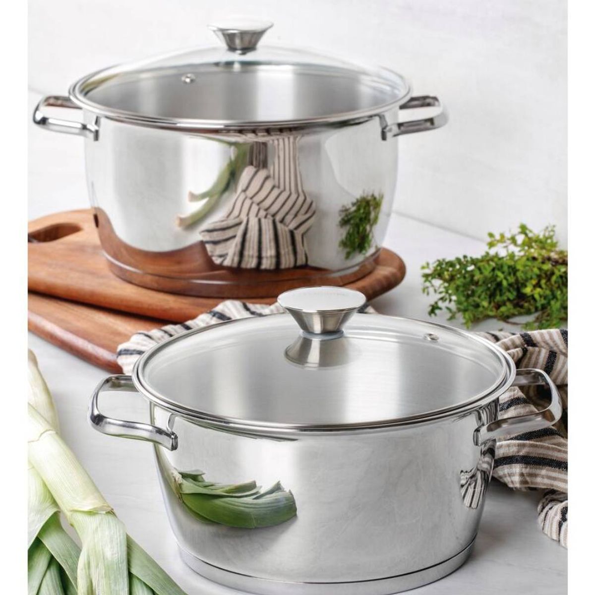 TRAMONTINA - Cacerola honda Allegra de acero inoxidable con fondo triple