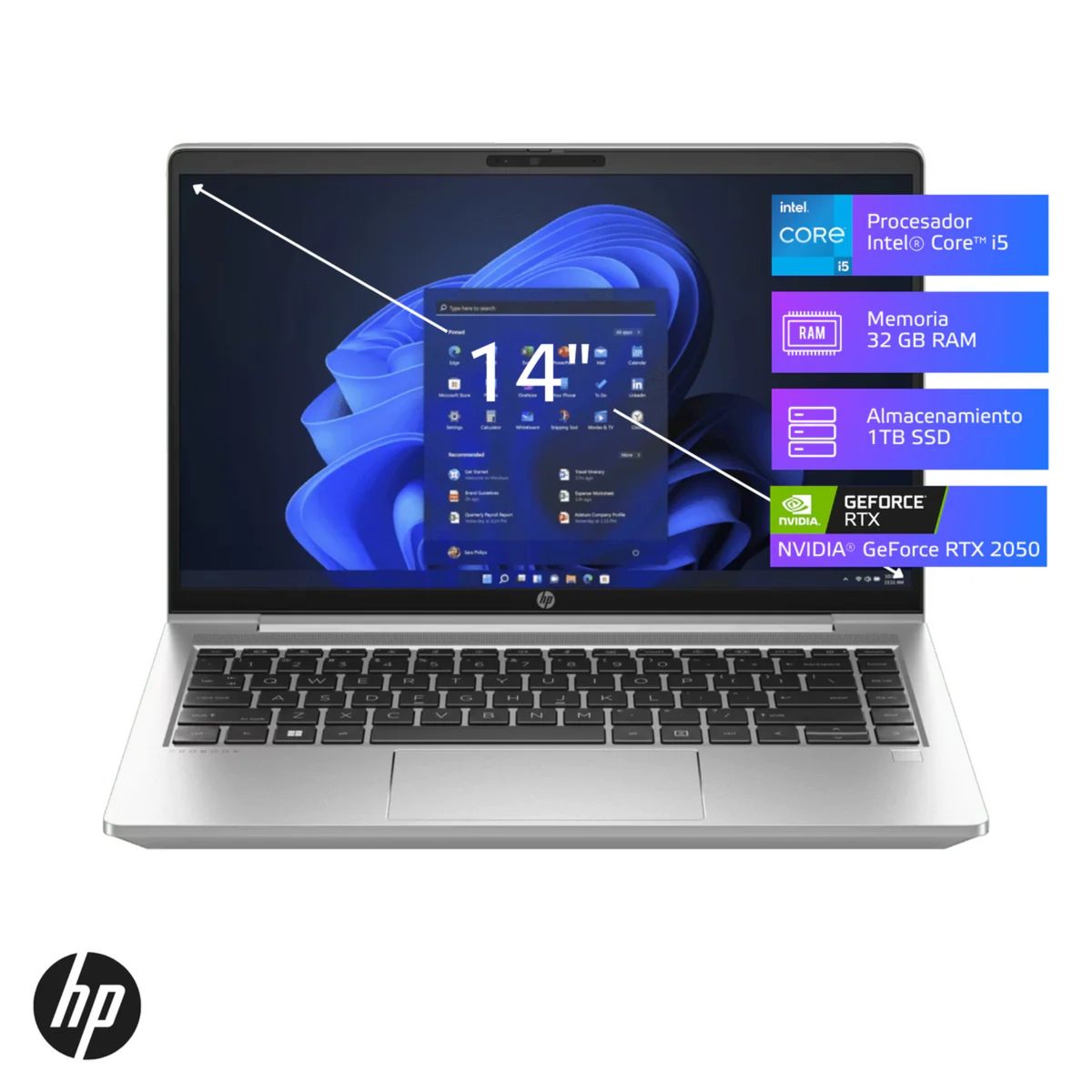 HP - Laptop HP ProBook 440 G10 Core i5-1335U 32GB, SSD 1TB, RTX 2050, 14" FHD, Windows 11 (9P2Y7LA)