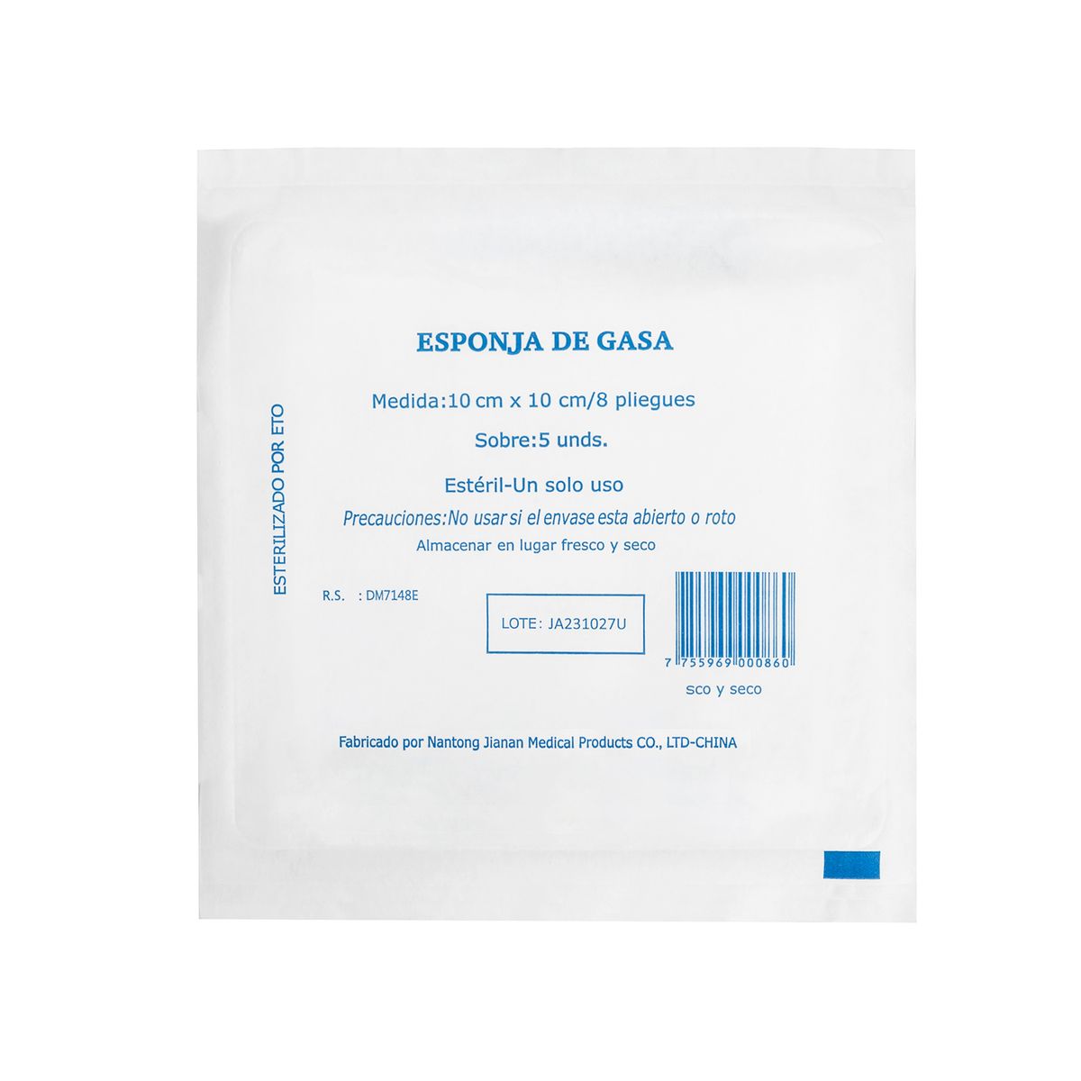 GENERICO - Esponja de Gasa Estéril Absorbente de 10 X 10 CM CAJA 50 UND