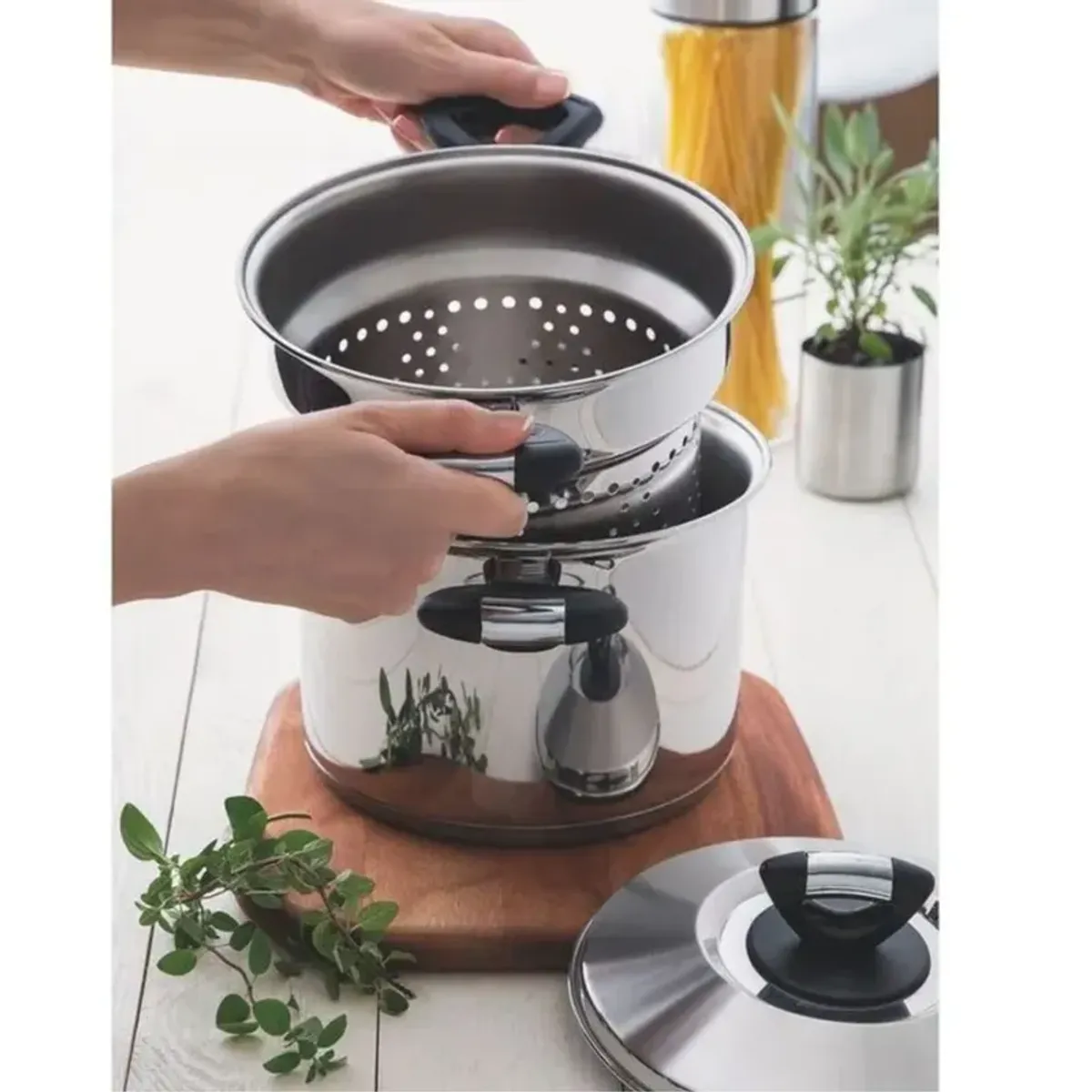 TRAMONTINA - Jgo Cozi-Pasta x2 pzas AInox - Tramontina Acero Inox