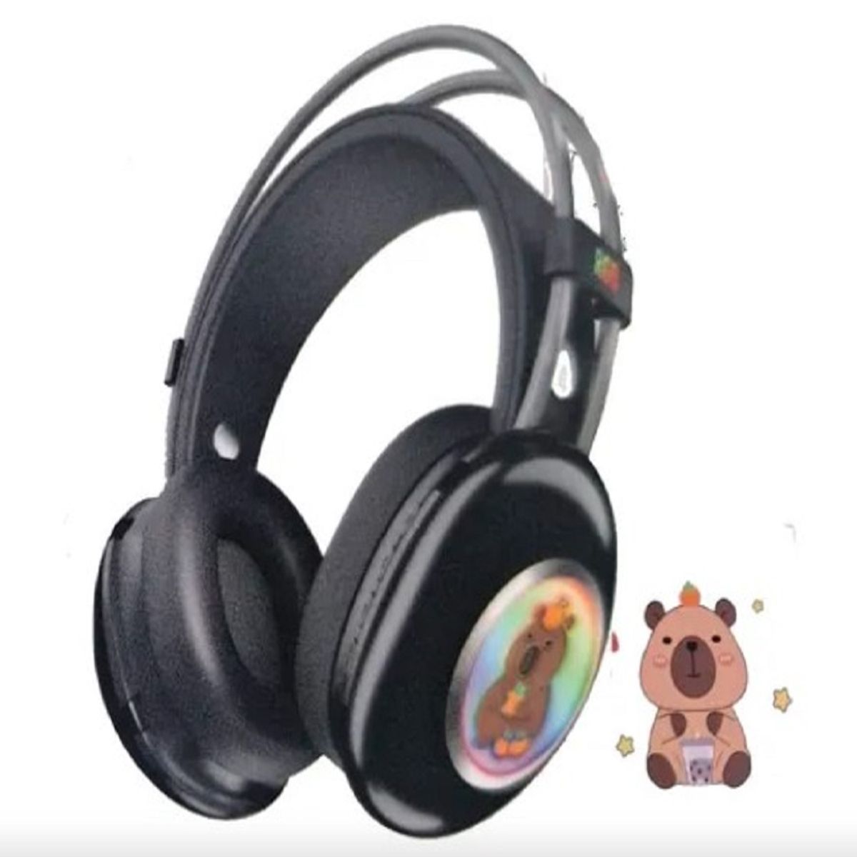 GENERICO - Audífonos inalámbricos Bluetooth  Wireles rgb capibara negro