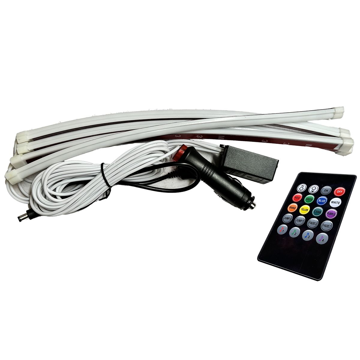 GENERICO - Luz Ambiental RGB 4 Tiras Led +Control Auto Camioneta