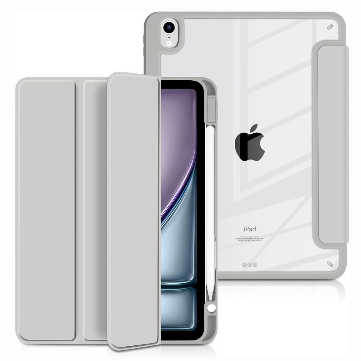 GENERICO - Funda Case Híbrido para iPad Air 11 Pulgadas M2 M3 (2024 - 2025) - Gris