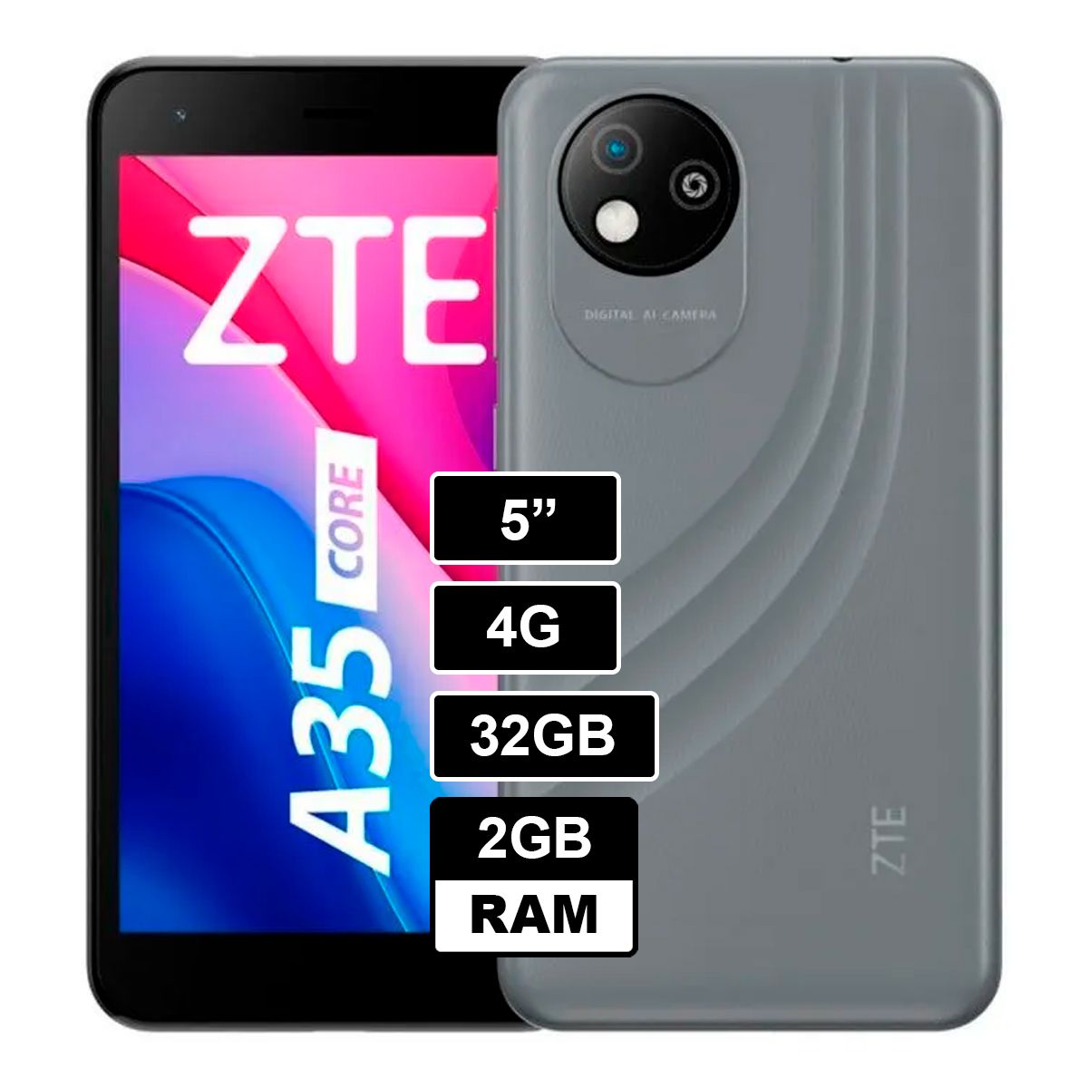 ZTE - CELULAR ZTE A35 CORE 2GB RAM  32GB GRIS