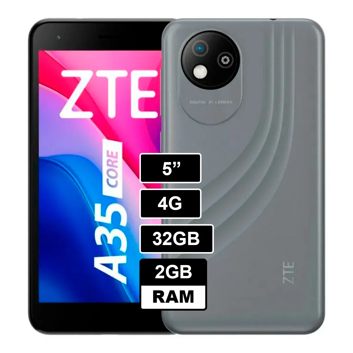 ZTE - CELULAR ZTE A35 CORE 2GB RAM  32GB GRIS