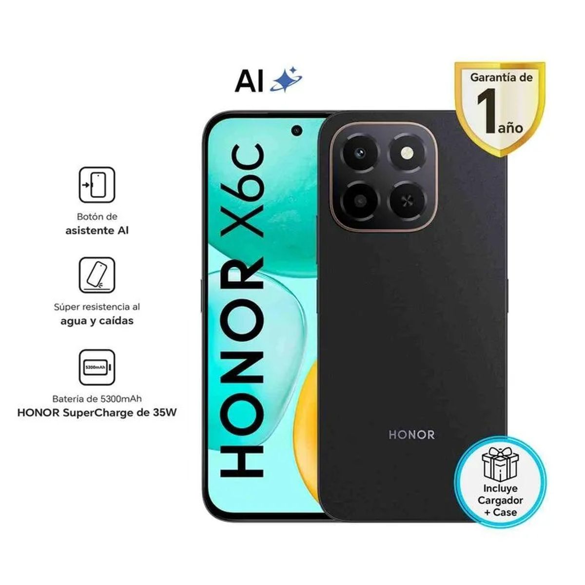 HONOR - Celular Honor X6c 6gb + 256gb Midnight Black