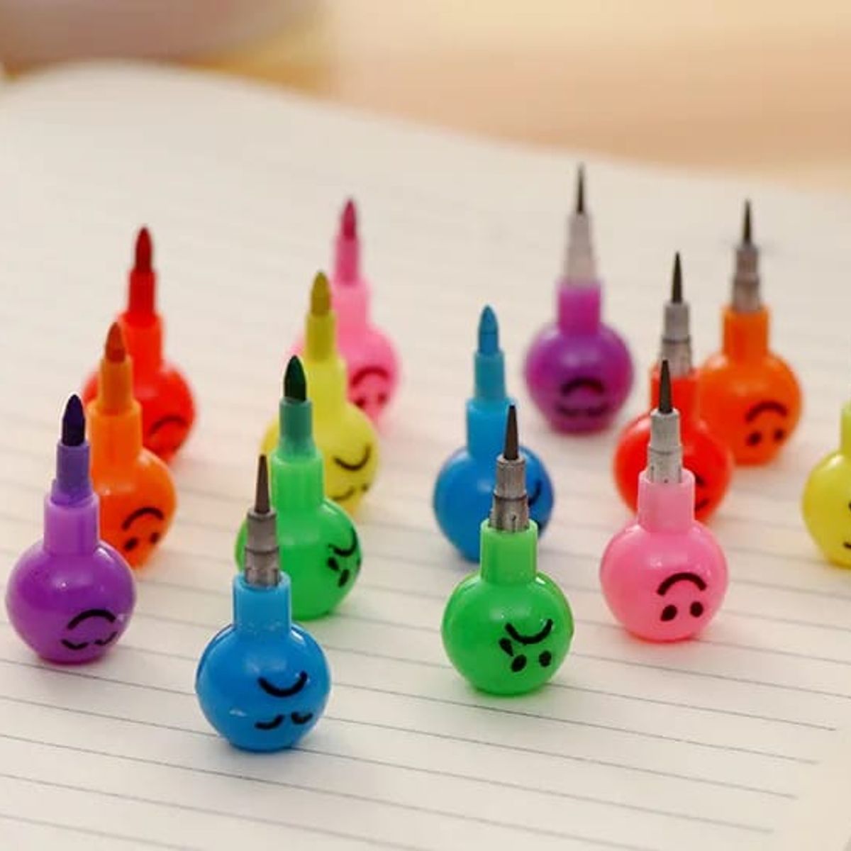 GENERICO - LAPIZ Y COLOR ARMABLE DE FIGURA CARITAS - PACK POR DOS UND