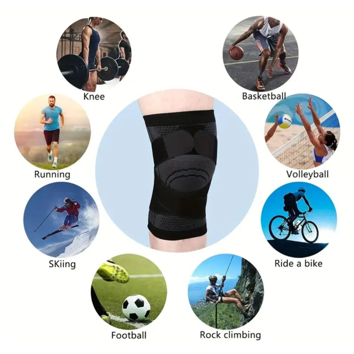 GENERICO - Rodillera Deportiva Ajustable Elastica